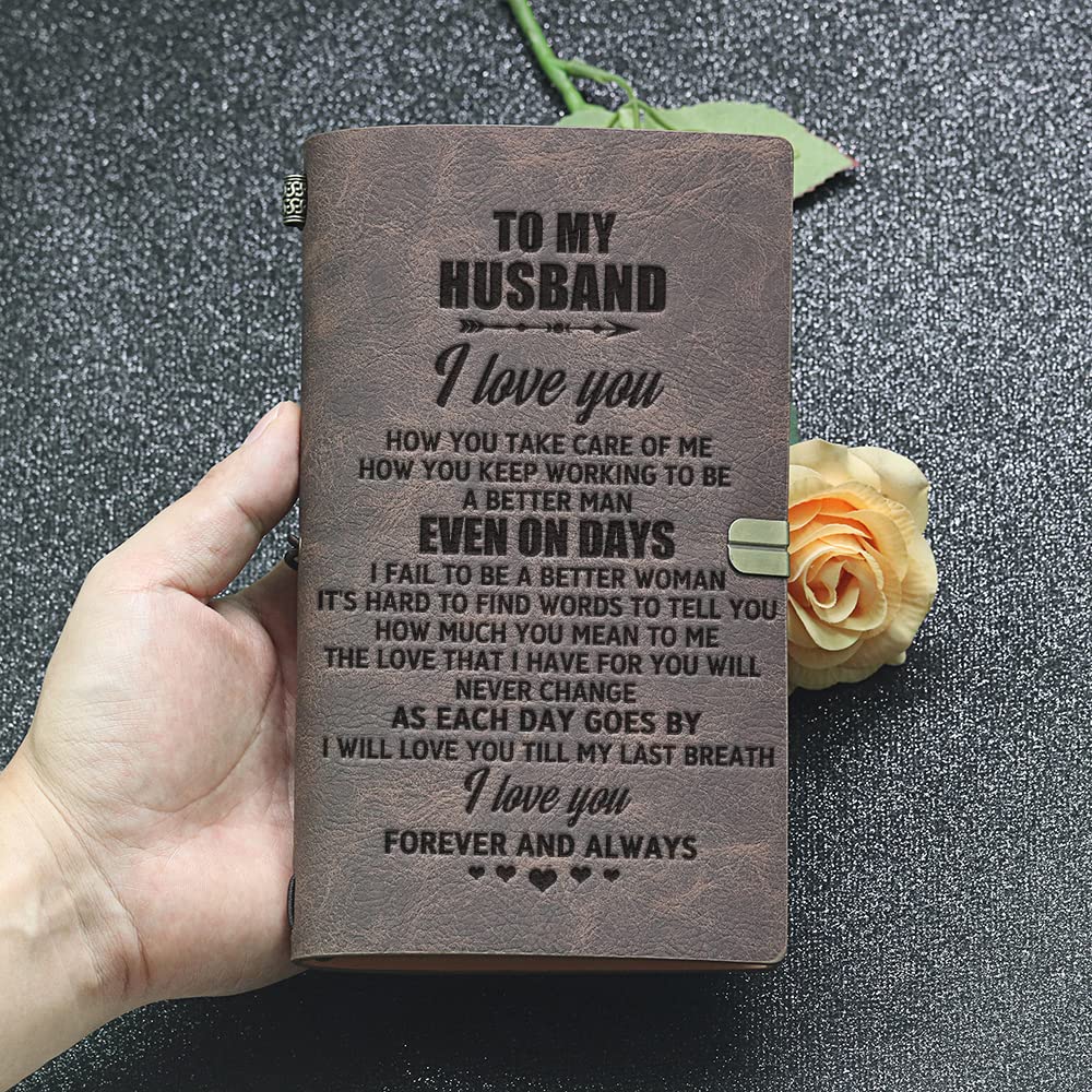 Notebook for My Husband Leather Journal from Wife-A Loves Gift