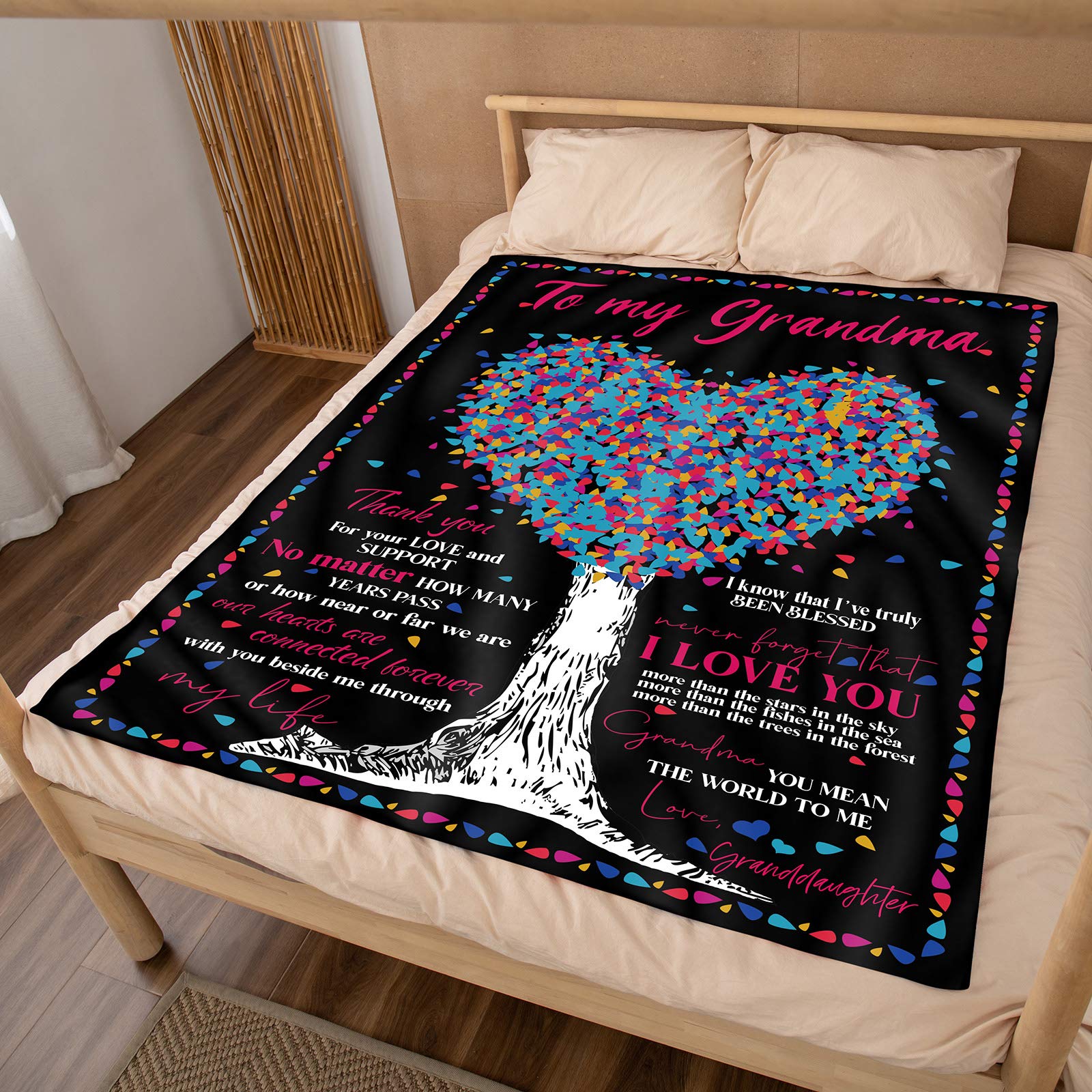 Throw Blanket to My Grandma Gift from Granddaughter Birthday Soft Throw Bed Blanket-A Loves Gift