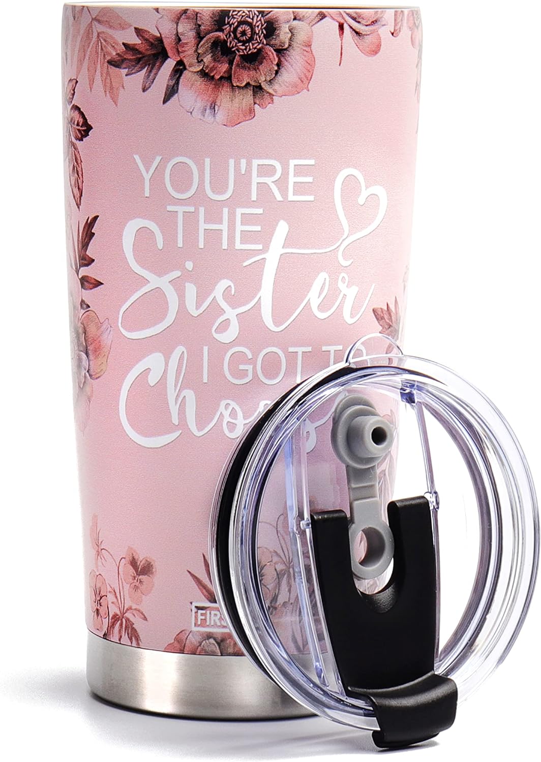 FIRSTXU Sister Gifts,  Birthday Gifts for Sister, Pink 20oz Stainless Steel Tumbler w/Lid for Women Gift Mugs-A Loves Gift