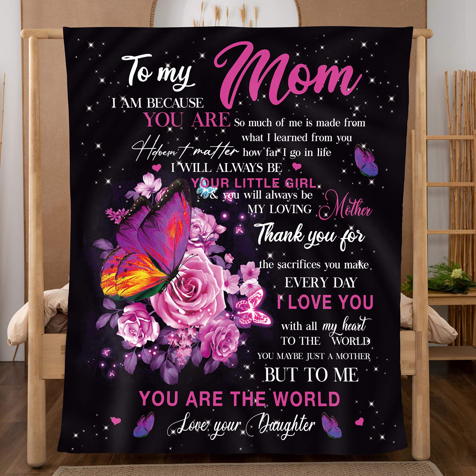 to Mom Gift from Daughter, Mom Birthday Gifts, Mother Blanket-A Loves Gift