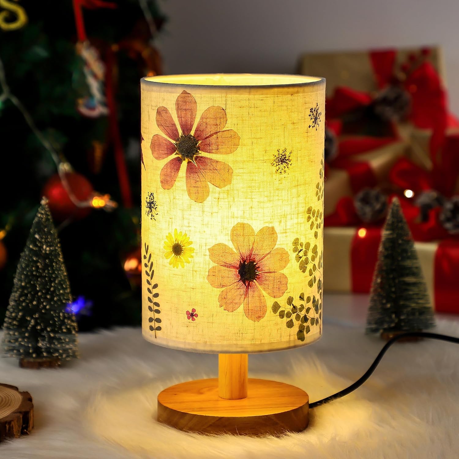 Flower Table Lamp Christmas Bedside Lamps Decor Gifts