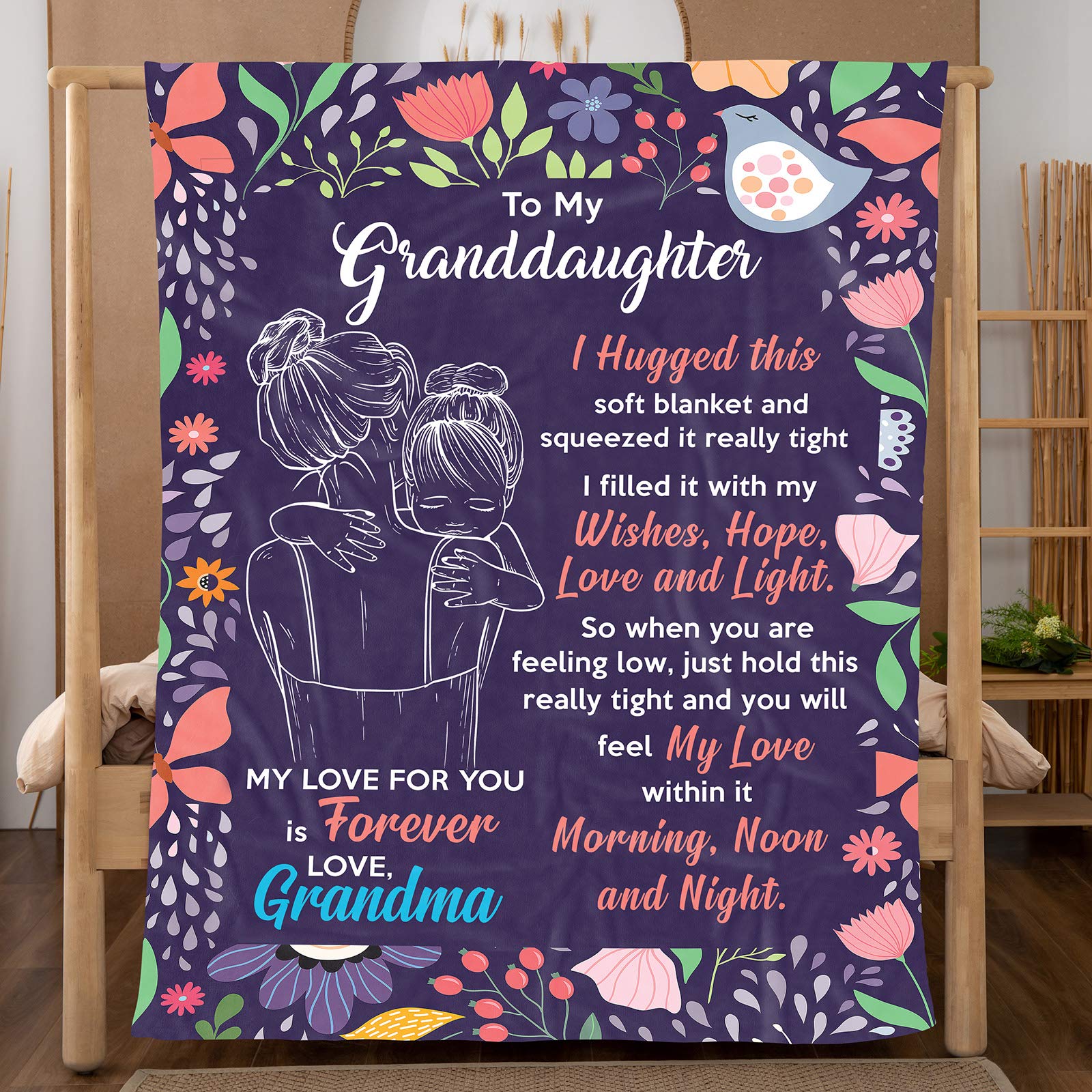 Personalized Throw Blanket for Granddaughter Christmas,Birthday-A Loves Gift
