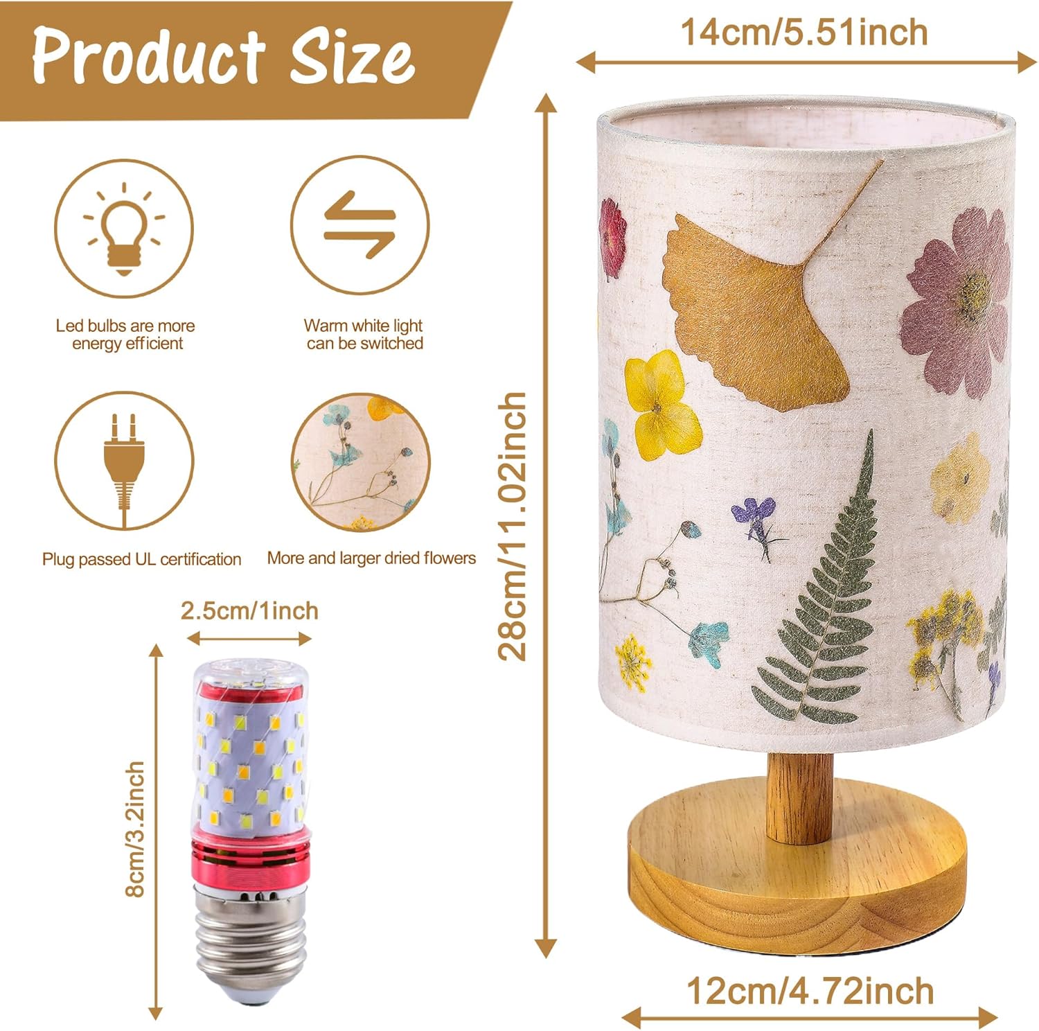 Flower Table Lamp Christmas Bedside Lamps Decor Gifts