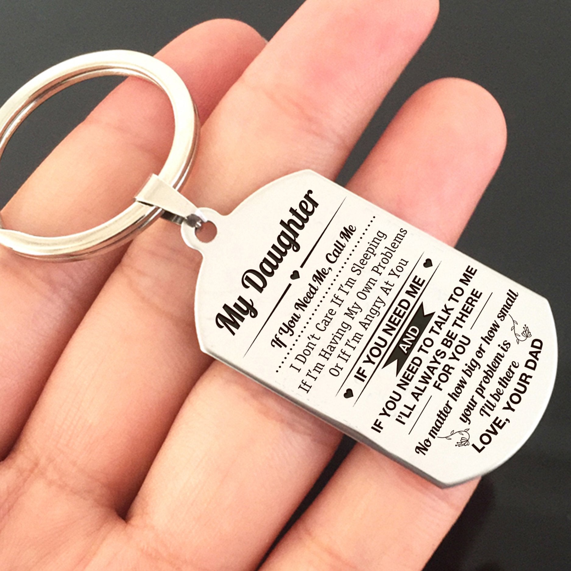 DAUGHTER DAD - ALWAYS BE THERE - KEY CHAIN 1-A Loves Gift