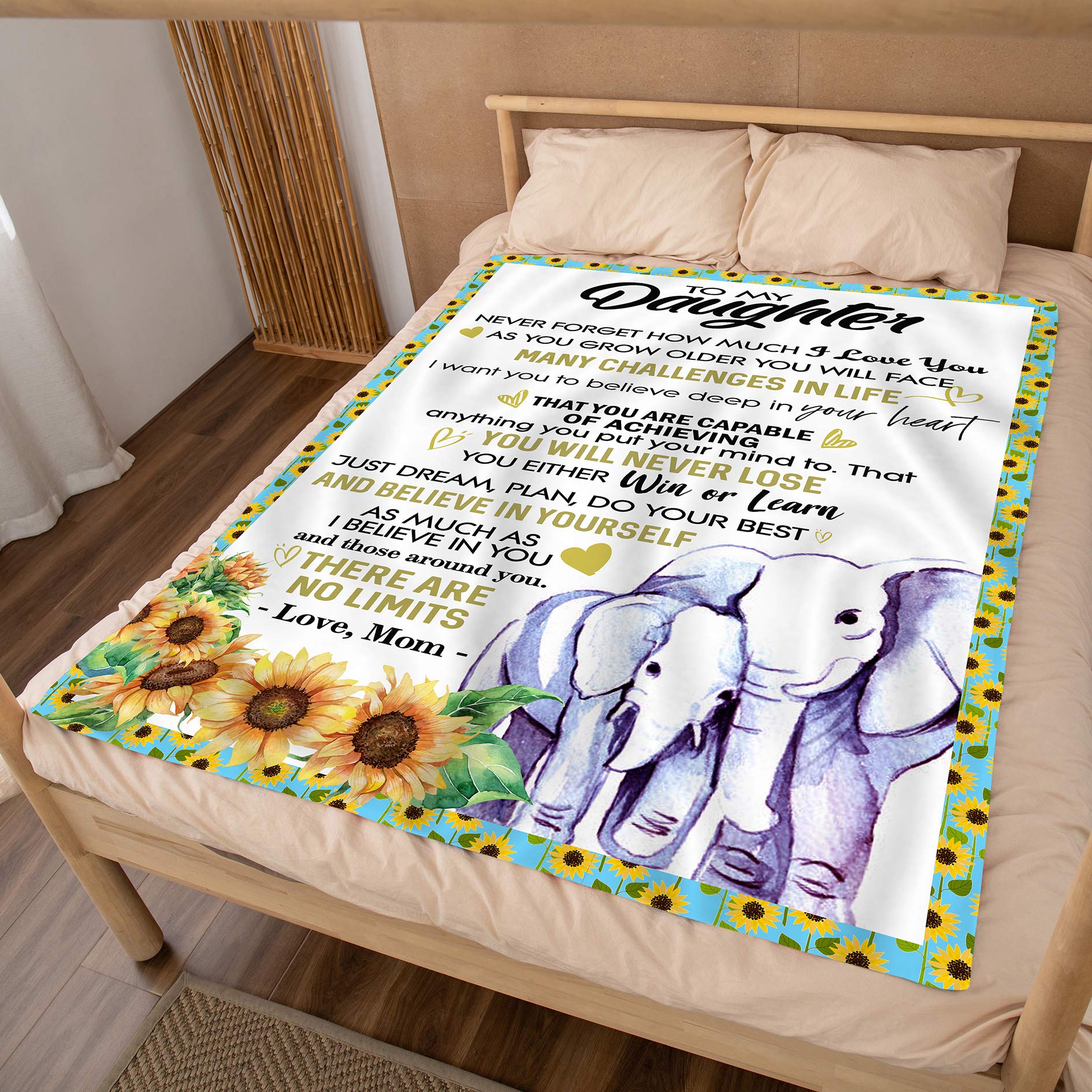 to My Daughter Gift from Mom,Flannel Throw Blanket-A Loves Gift