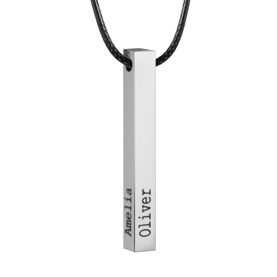 Engraved 3D Bar Necklace for Men-A Loves Gift