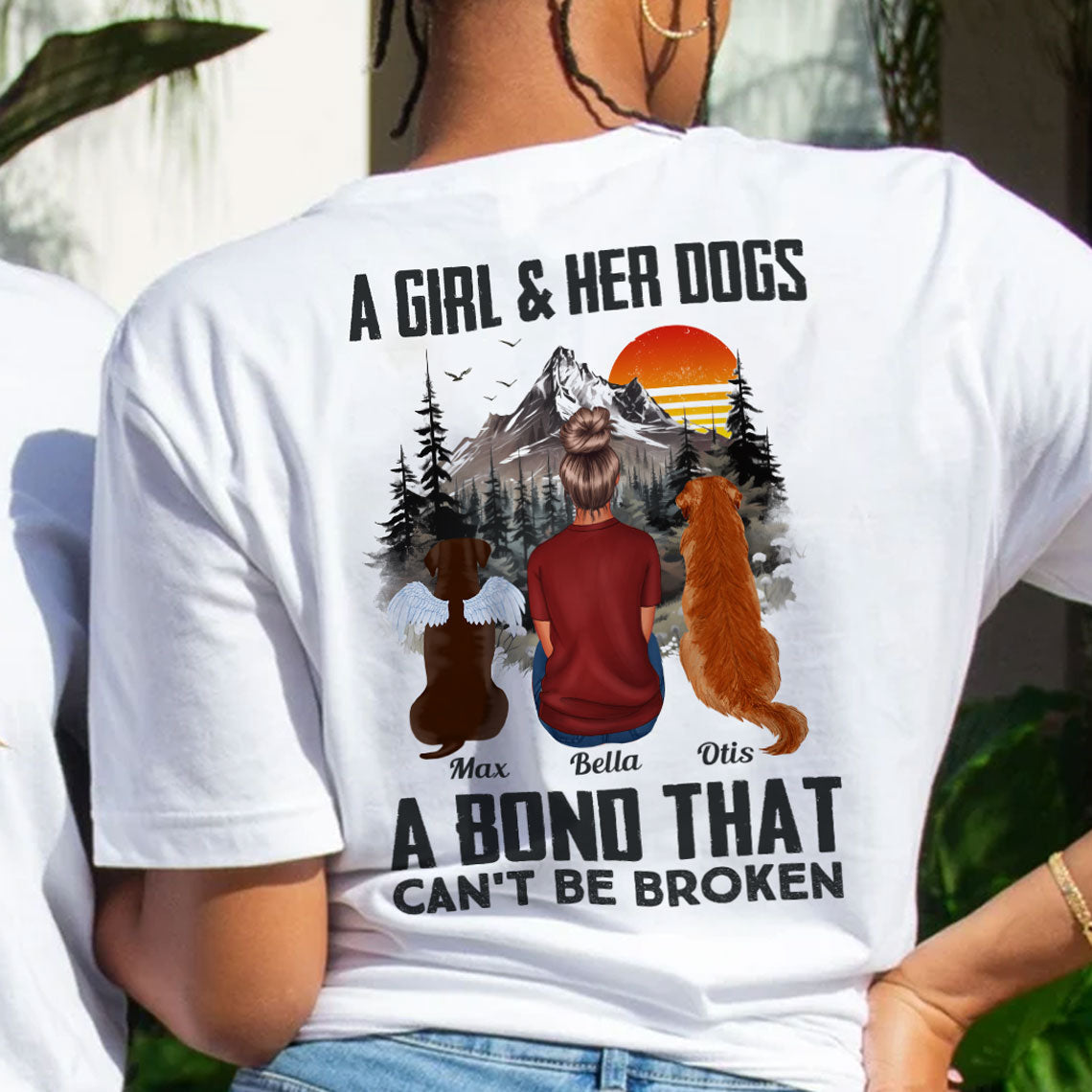 A Bond Between A Girl & Her Dog - Personalized Back Printed Shirt