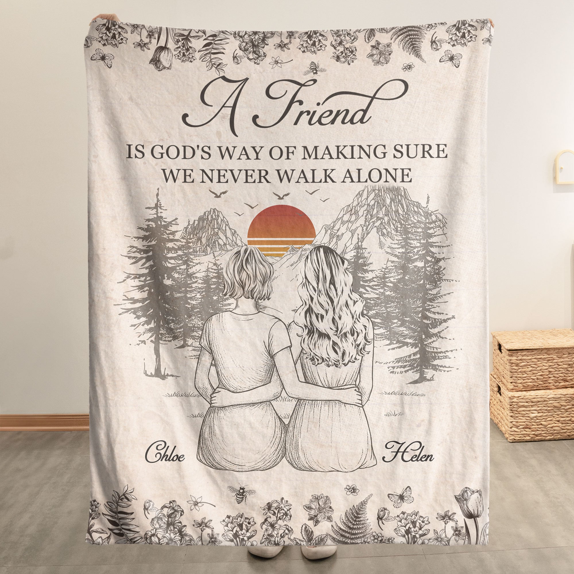 A Friend Is God's Way Of - Personalized Blanket