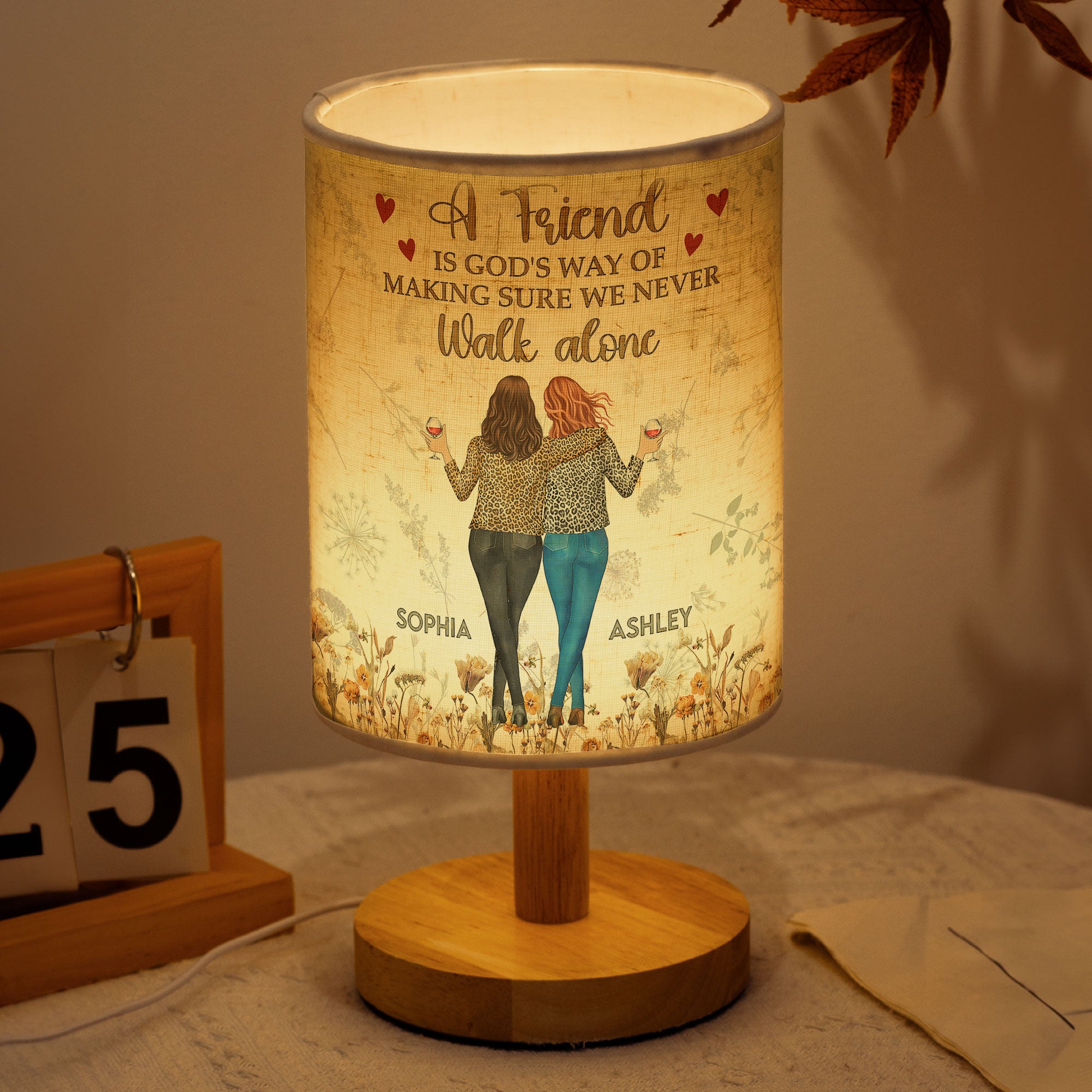 A Friend Is God's Way - Personalized Fabric Lamp