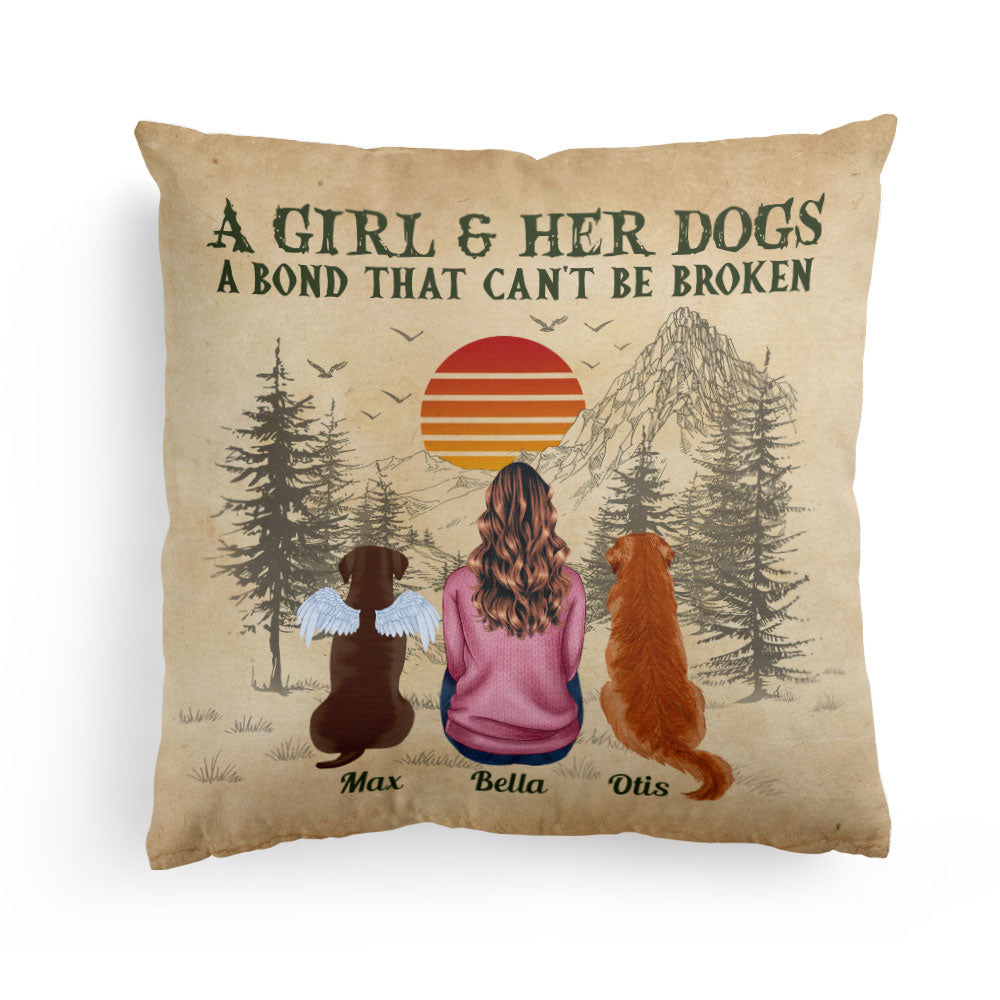 A Girl And Her Dogs Cats Unbreakable Bond - Personalized Pillow (Insert Included)