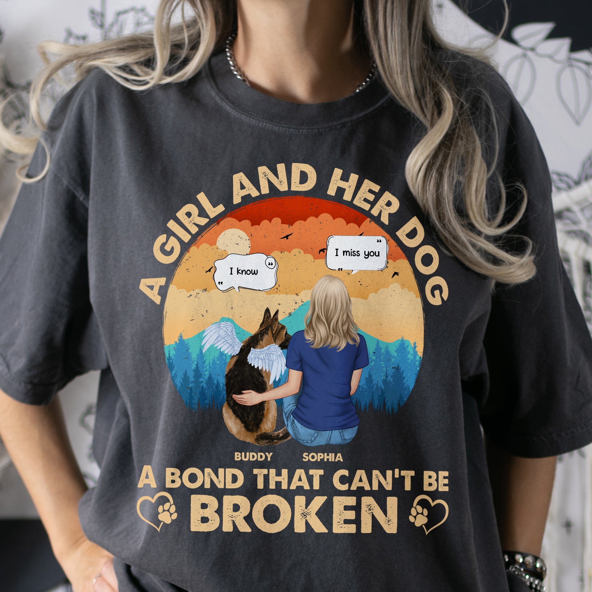 A Girl & Her Dog A Bond That Can't Be Broken - Personalized Comfort Tee