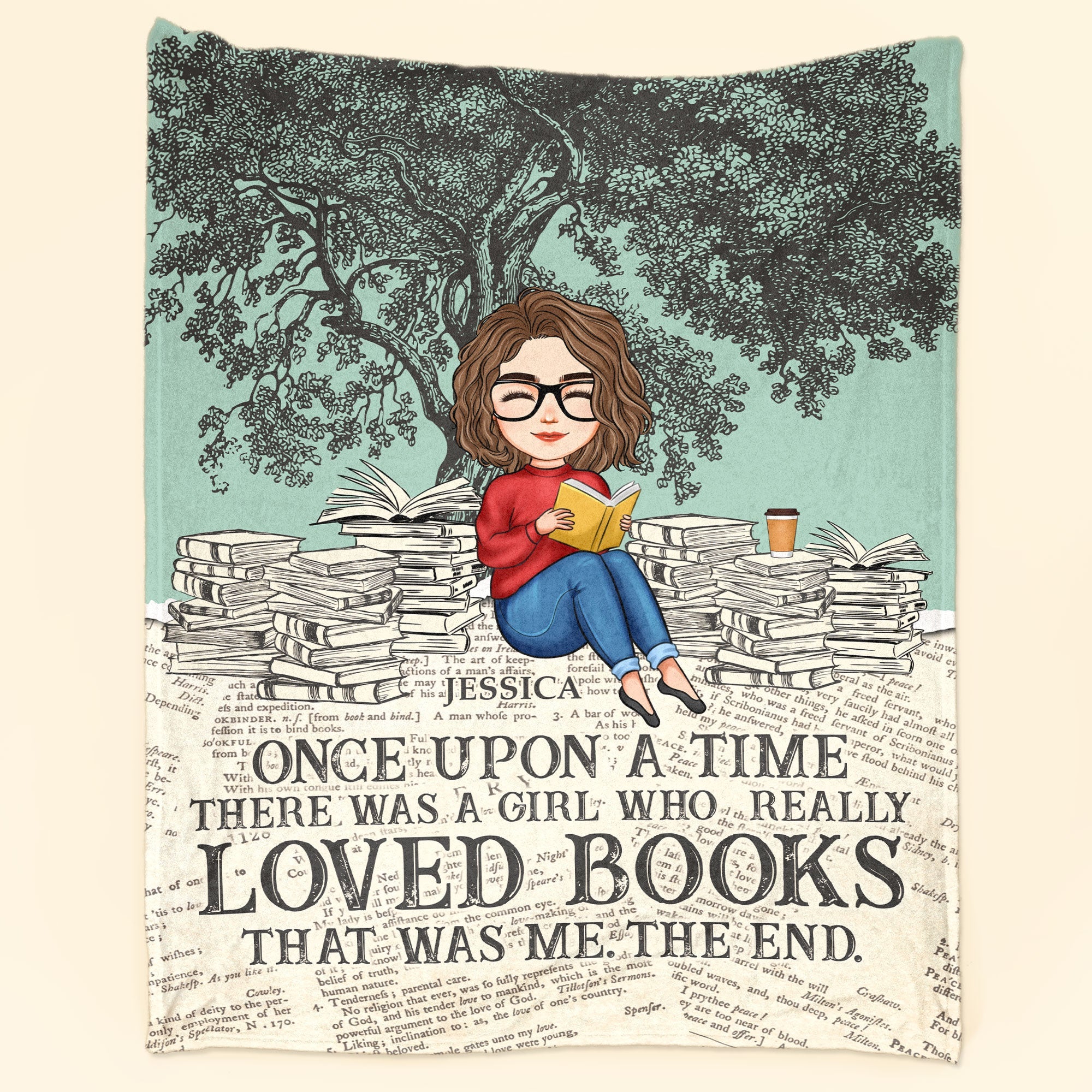 A Girl Who Really Loved Books - Personalized Blanket