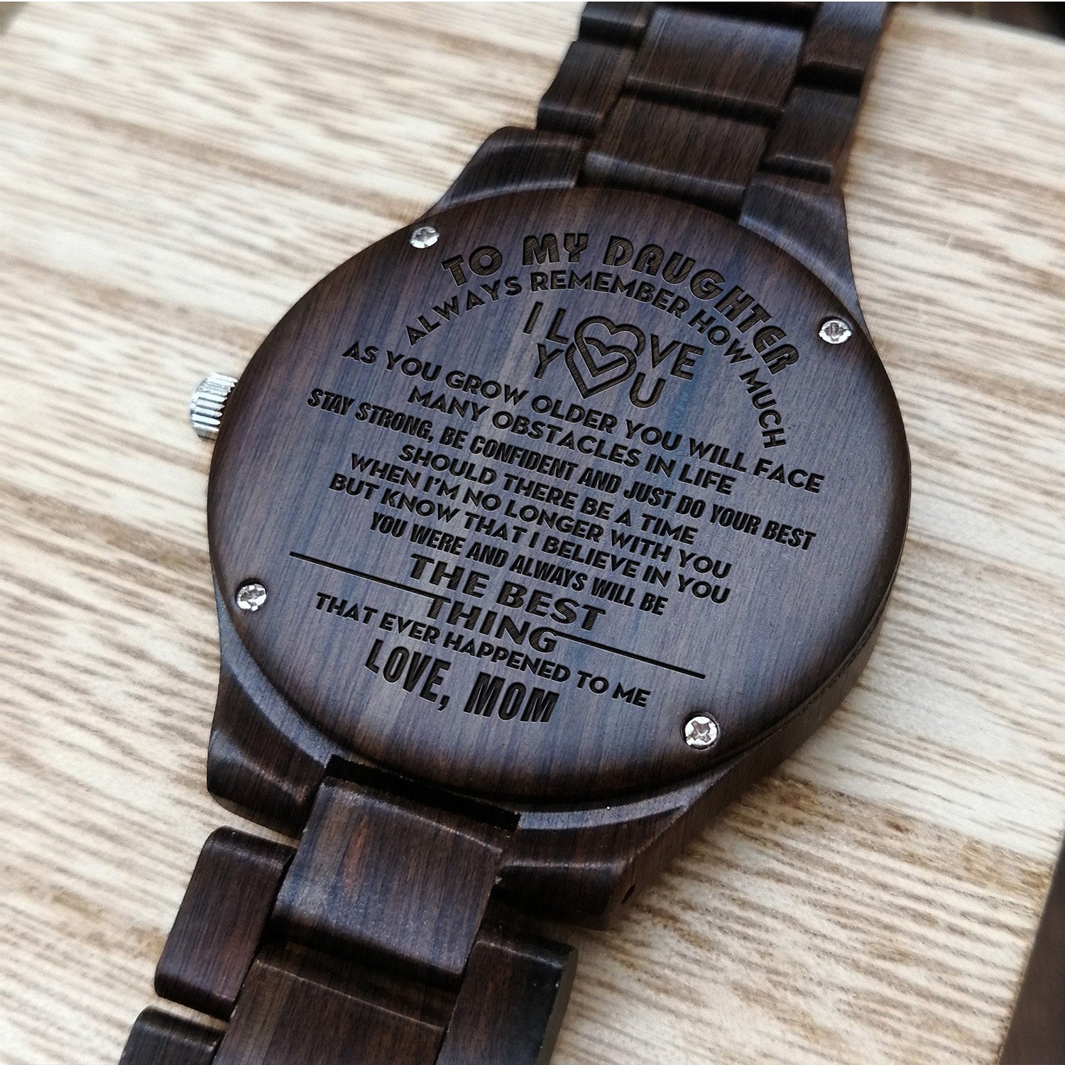 To My Daughter Wooden Watch-A Loves Gift