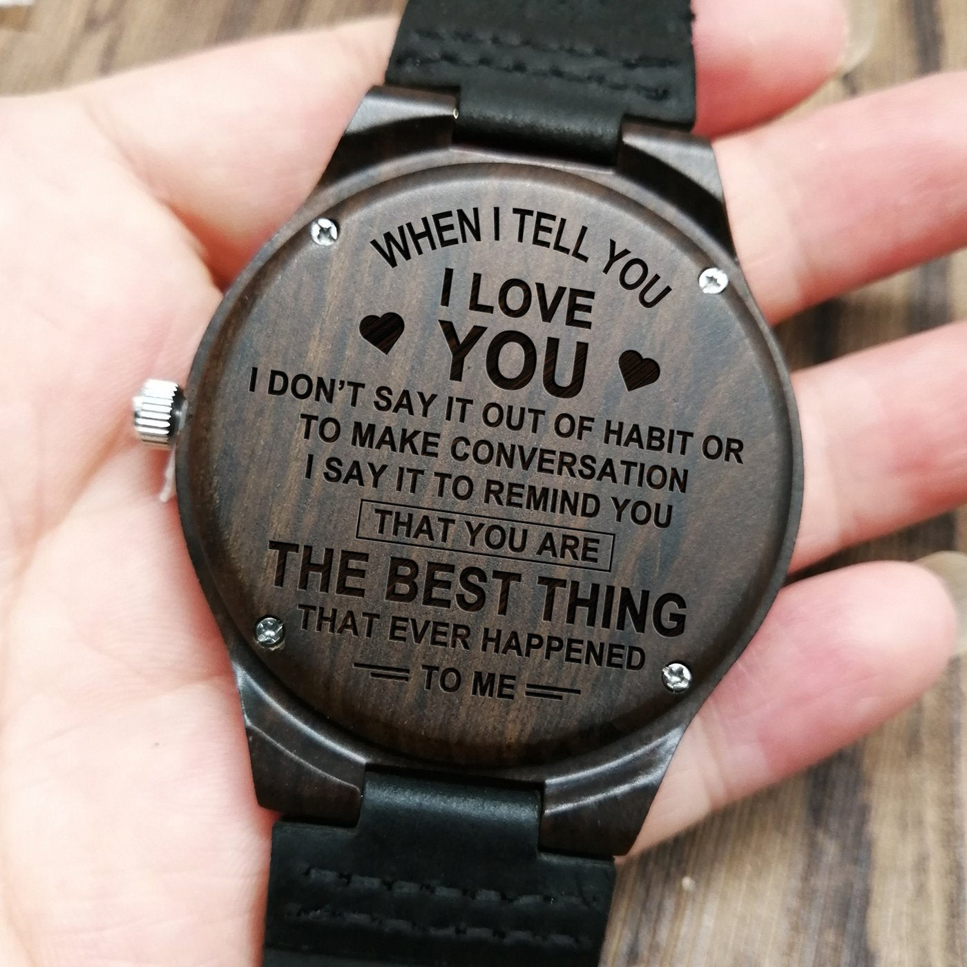 ENGRAVED WOODEN WATCH - GREAT GIFT FOR YOUR HUSBAND!-A Loves Gift