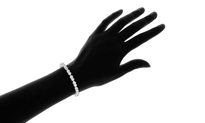 Infinity Tennis Bracelet made with Swarovski Crystals - Riakoob Jewelry www.goldennycjewelry.com fashion jewelry for women