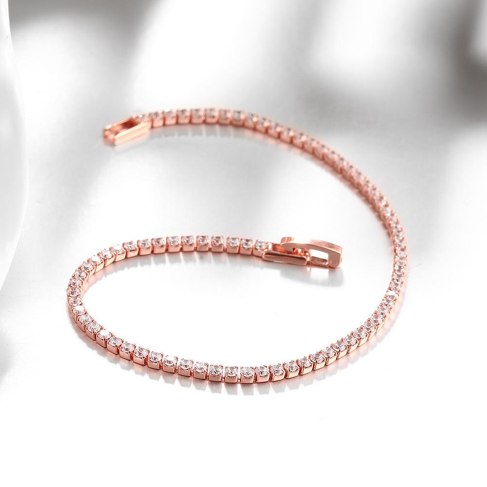 6.00 CT White Topaz Swarovski Crystal 3mm Classic Round Tennis Bracelet - Rose Gold, Bracelet, Riakoob Jewelry, Riakoob Jewelry  jewelryjewelry deals, swarovski crystal jewelry, groupon jewelry,, jewelry for mom,