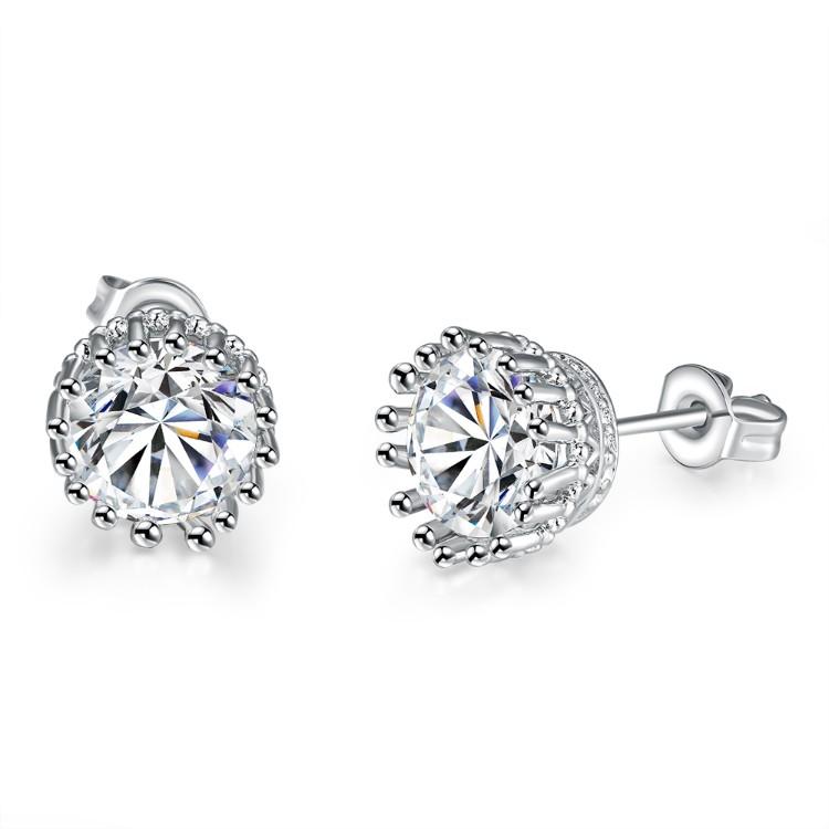 Royal Crown Swarovski Crystal Stud Earrings - Riakoob Jewelry www.goldennycjewelry.com fashion jewelry for women