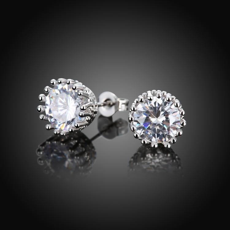 Royal Crown Swarovski Crystal Stud Earrings - Riakoob Jewelry www.goldennycjewelry.com fashion jewelry for women