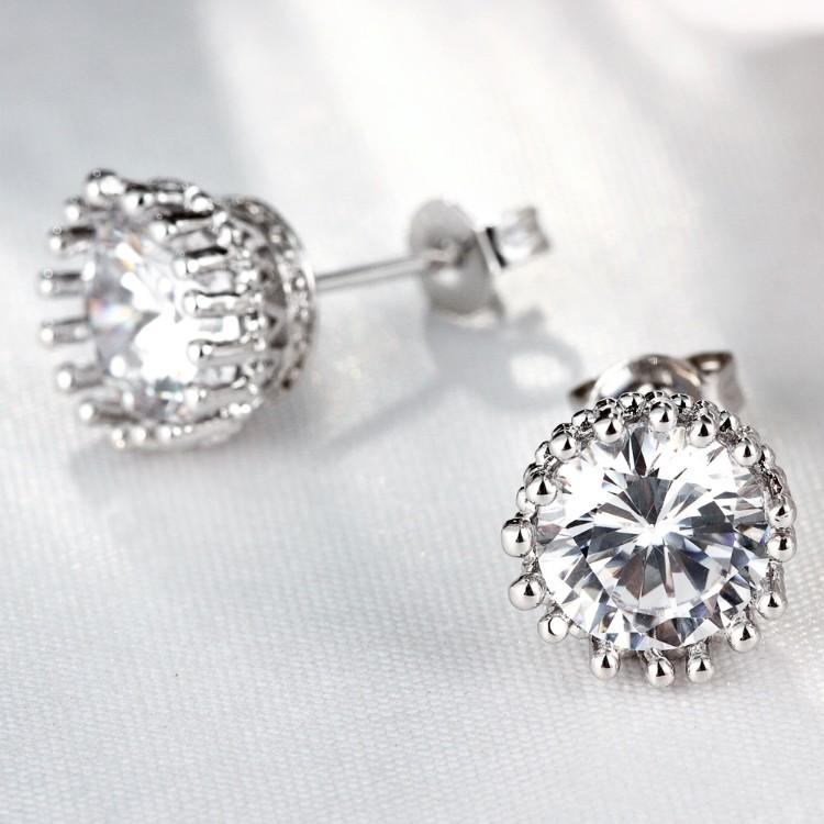 Royal Crown Swarovski Crystal Stud Earrings - Riakoob Jewelry www.goldennycjewelry.com fashion jewelry for women