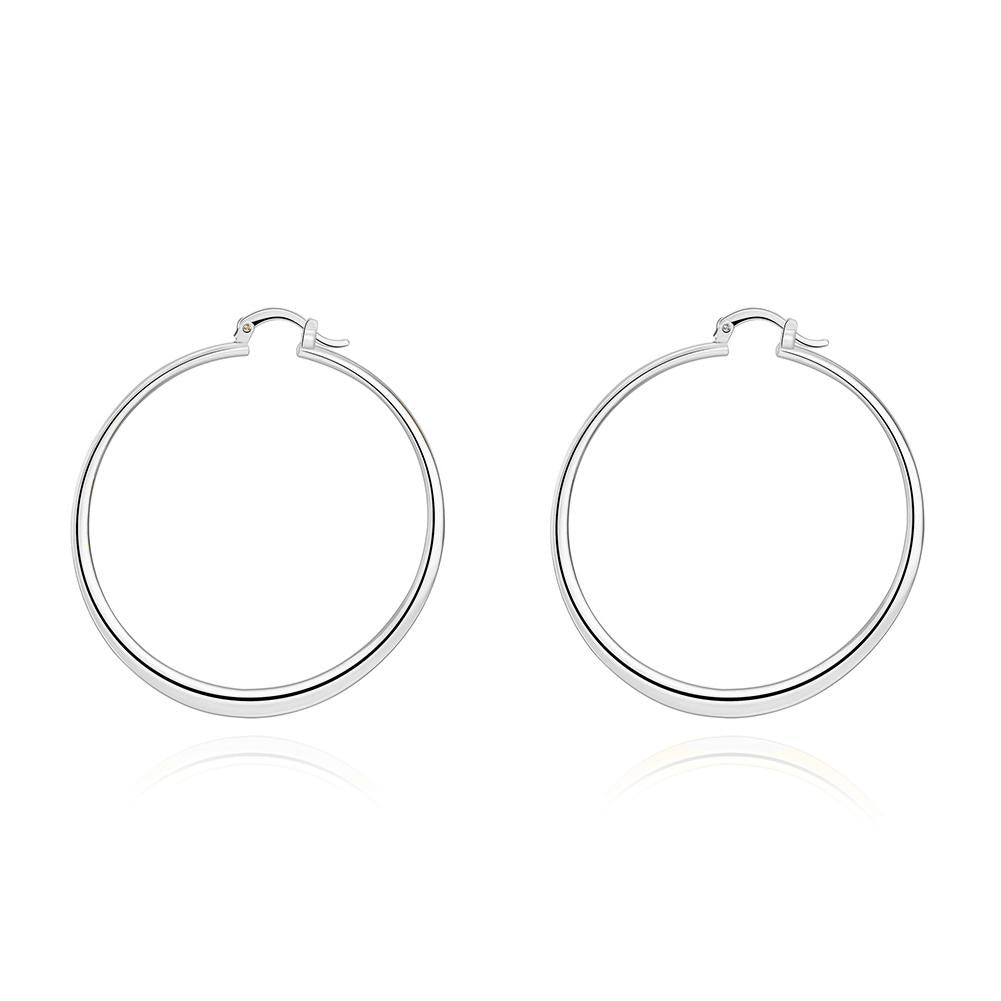 2" Flat Hoop Earrings in  Silvertone, Hoop Earring, Riakoob Jewelry, Riakoob Jewelry  jewelryjewelry deals, swarovski crystal jewelry, groupon jewelry,, jewelry for mom,