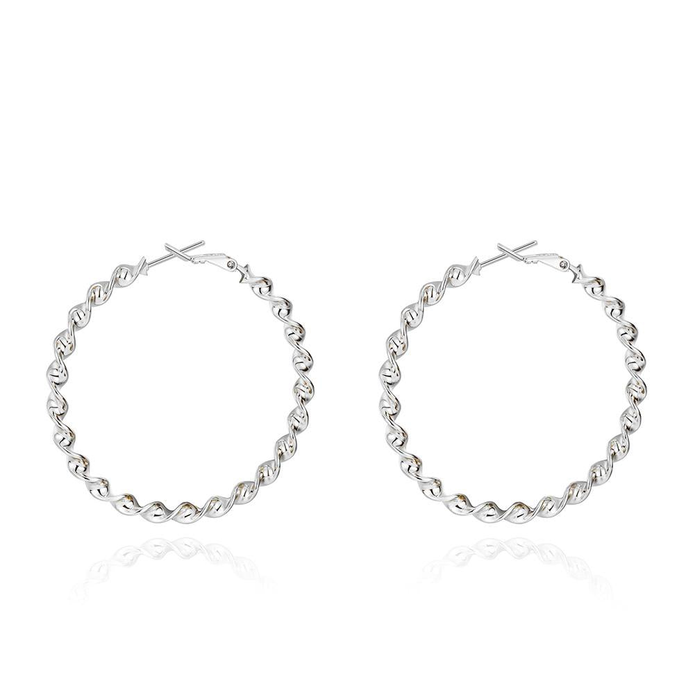 2" Twist Hoop Earrings in  Silvertone, Hoop Earring, Riakoob Jewelry, Riakoob Jewelry  jewelryjewelry deals, swarovski crystal jewelry, groupon jewelry,, jewelry for mom,