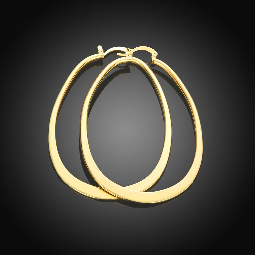 3" Oval Hoop French Lock Earrings in Goldtone, Hoop Earring, Riakoob Jewelry, Riakoob Jewelry  jewelryjewelry deals, swarovski crystal jewelry, groupon jewelry,, jewelry for mom,