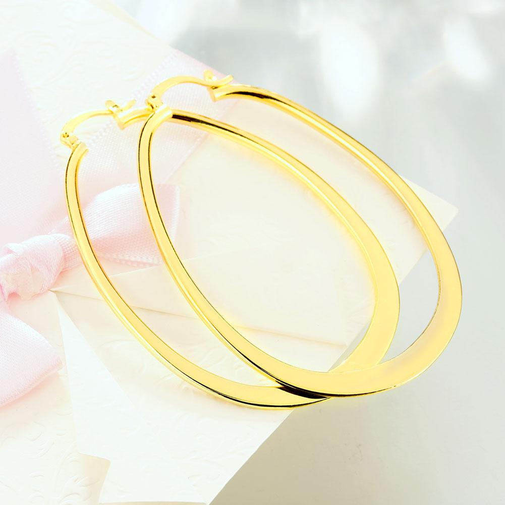 3" Oval Hoop French Lock Earrings in Goldtone, Hoop Earring, Riakoob Jewelry, Riakoob Jewelry  jewelryjewelry deals, swarovski crystal jewelry, groupon jewelry,, jewelry for mom,