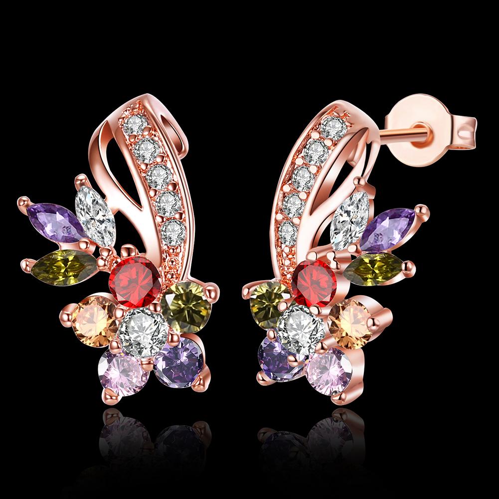 Rosegoldtone Rainbow Earrings Made with Swarovski Elements, , Riakoob Jewelry, Riakoob Jewelry  jewelryjewelry deals, swarovski crystal jewelry, groupon jewelry,, jewelry for mom,