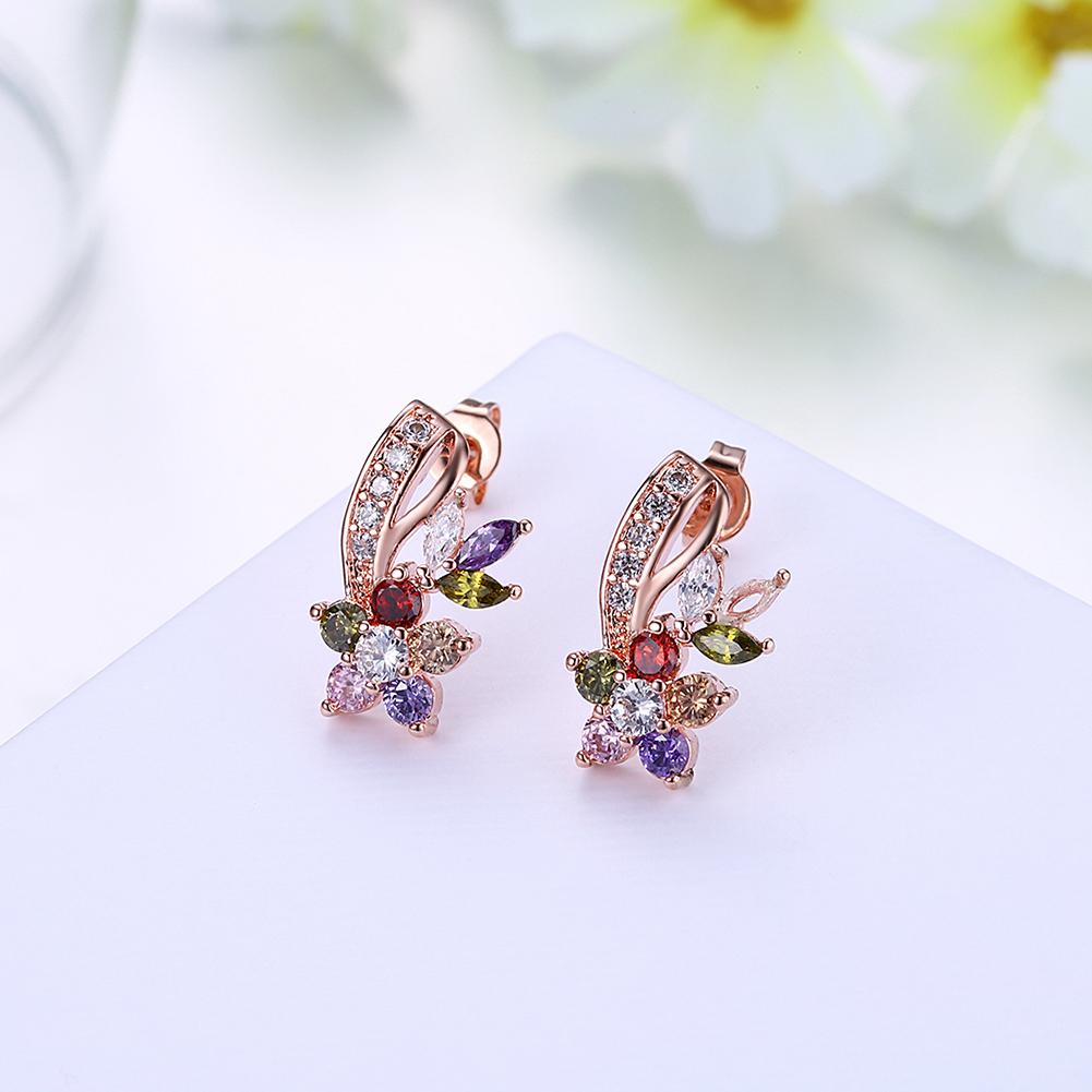 Rosegoldtone Rainbow Earrings Made with Swarovski Elements, , Riakoob Jewelry, Riakoob Jewelry  jewelryjewelry deals, swarovski crystal jewelry, groupon jewelry,, jewelry for mom,