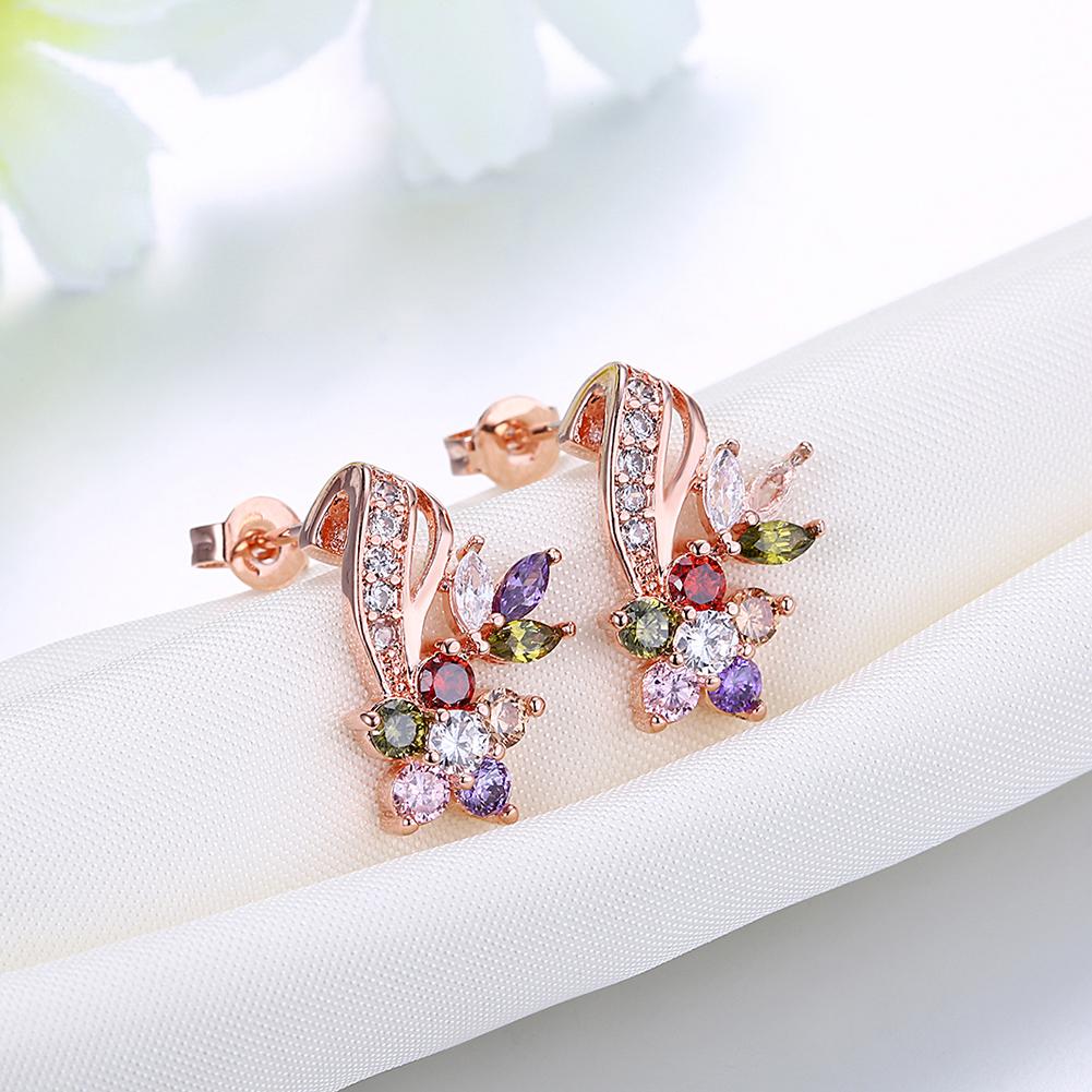 Rosegoldtone Rainbow Earrings Made with Swarovski Elements, , Riakoob Jewelry, Riakoob Jewelry  jewelryjewelry deals, swarovski crystal jewelry, groupon jewelry,, jewelry for mom,