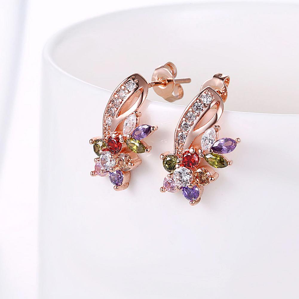 Rosegoldtone Rainbow Earrings Made with Swarovski Elements, , Riakoob Jewelry, Riakoob Jewelry  jewelryjewelry deals, swarovski crystal jewelry, groupon jewelry,, jewelry for mom,