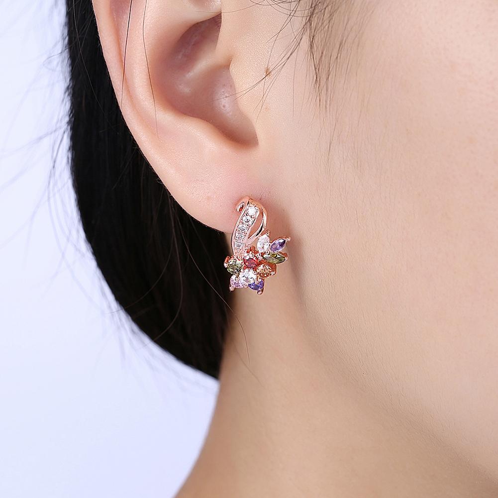 Rosegoldtone Rainbow Earrings Made with Swarovski Elements, , Riakoob Jewelry, Riakoob Jewelry  jewelryjewelry deals, swarovski crystal jewelry, groupon jewelry,, jewelry for mom,