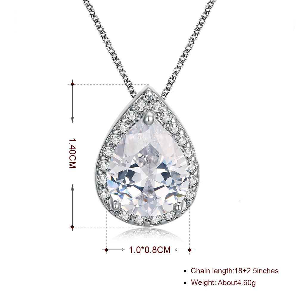 5.00 CT Teardrop Pave Necklace in  Silvertone, Necklace, Riakoob Jewelry, Riakoob Jewelry  jewelryjewelry deals, swarovski crystal jewelry, groupon jewelry,, jewelry for mom,