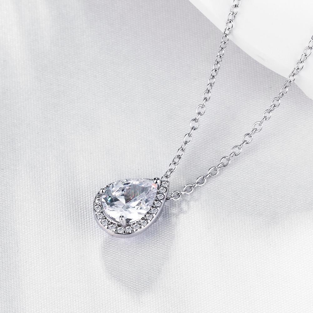 5.00 CT Teardrop Pave Necklace in  Silvertone, Necklace, Riakoob Jewelry, Riakoob Jewelry  jewelryjewelry deals, swarovski crystal jewelry, groupon jewelry,, jewelry for mom,