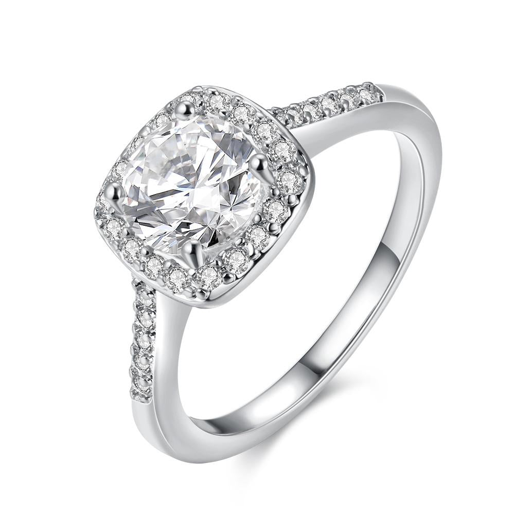 Goldtone-Plated Halo Ring Made with Elements - Riakoob Jewelry