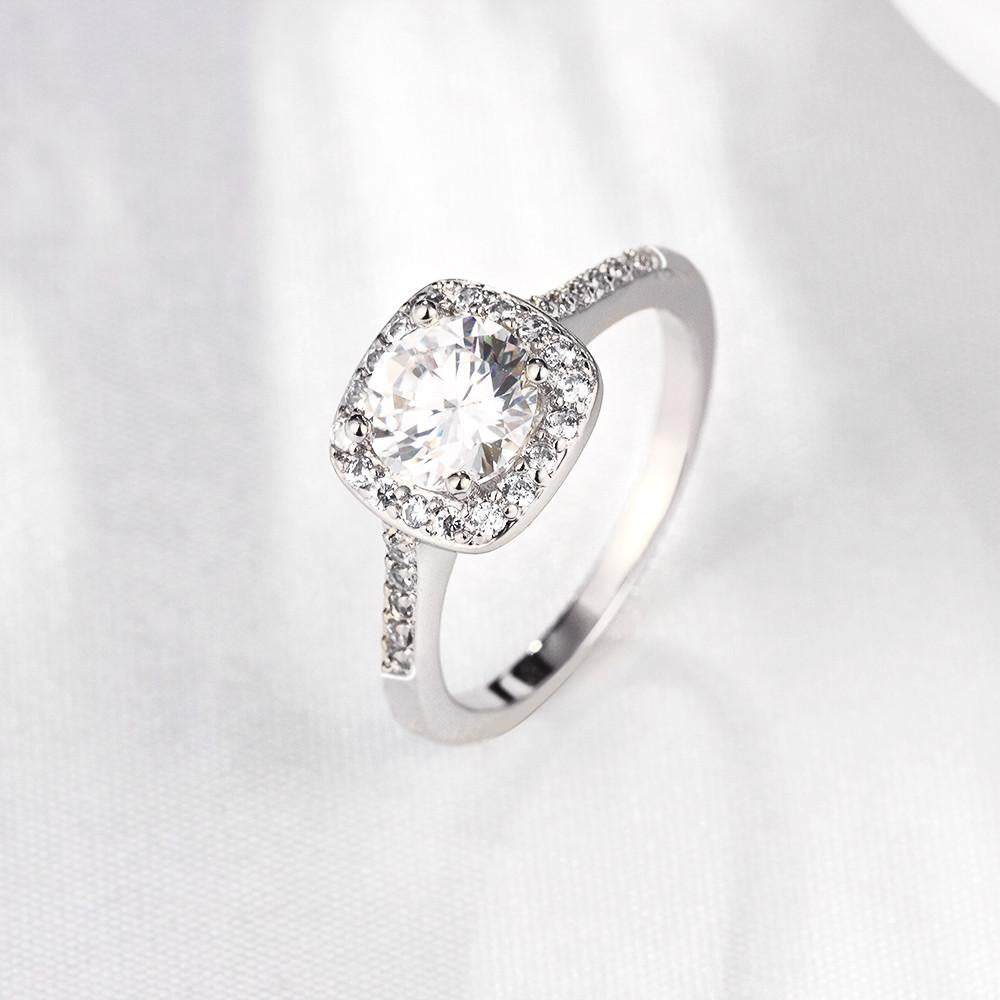 Goldtone-Plated Halo Ring Made with Elements - Riakoob Jewelry