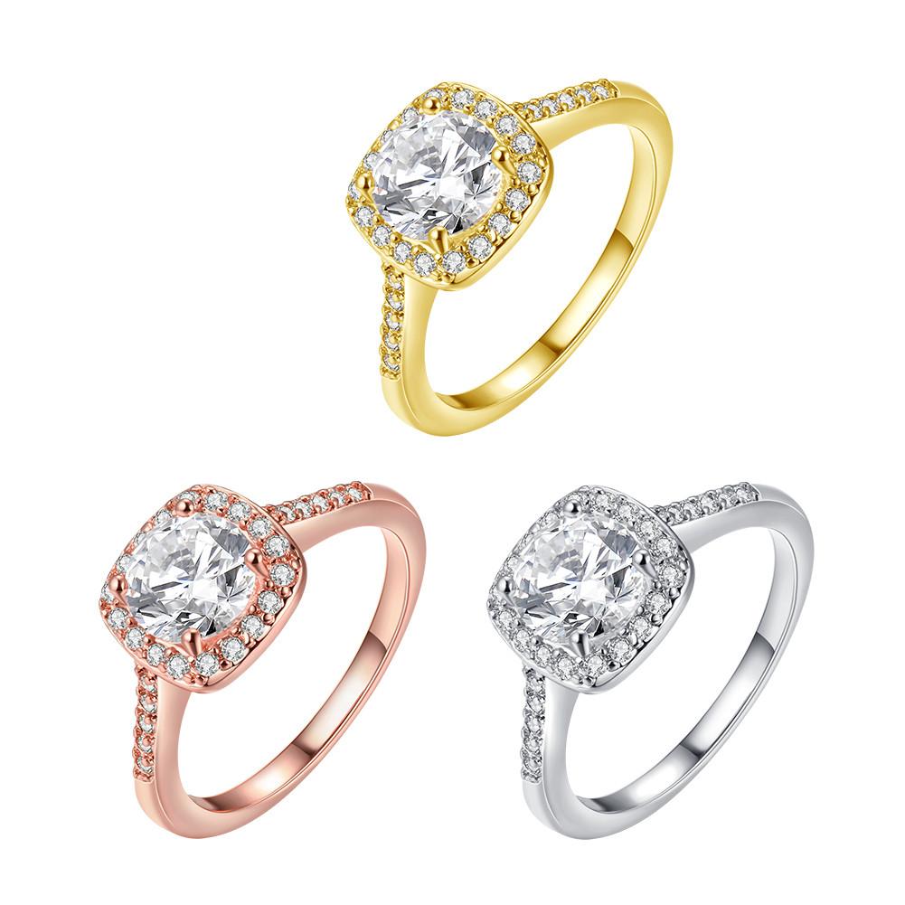 Goldtone-Plated Halo Ring Made with Elements - Riakoob Jewelry