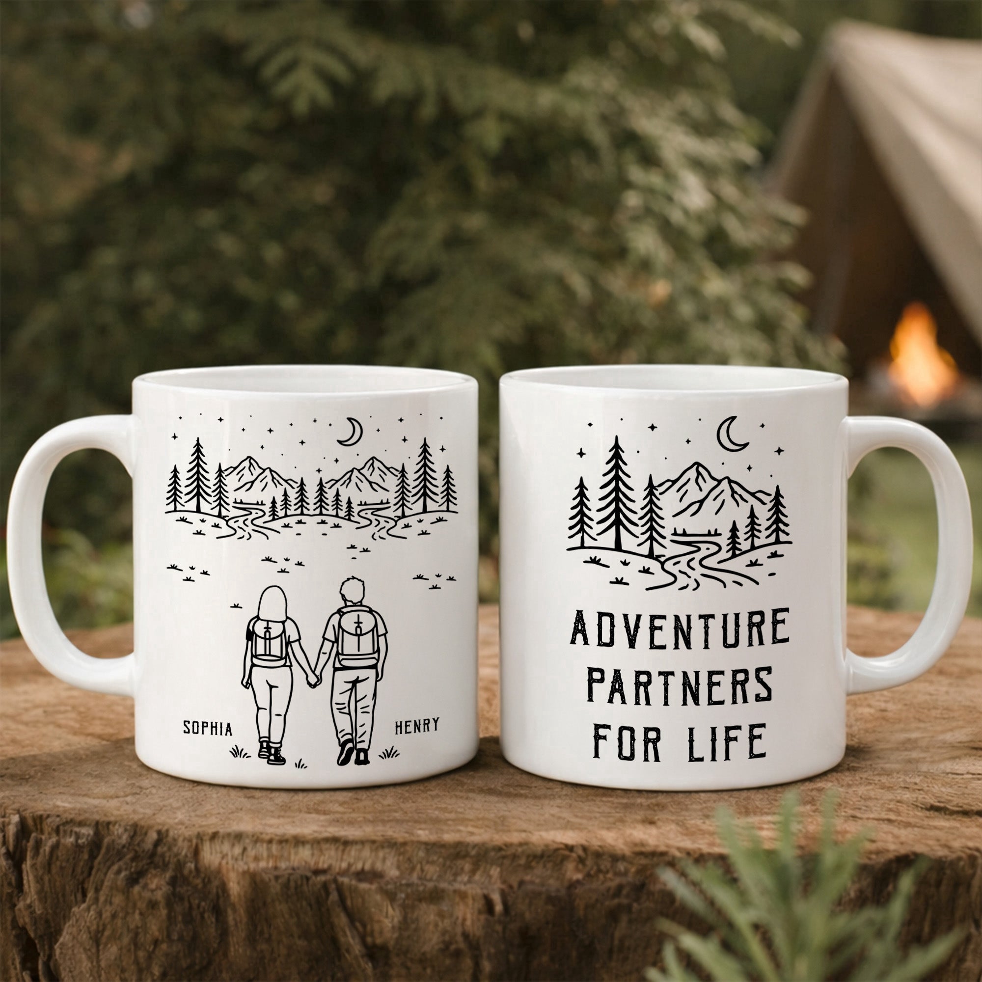 Adventure Partners For Life Camping Couple Gift - Personalized Mug