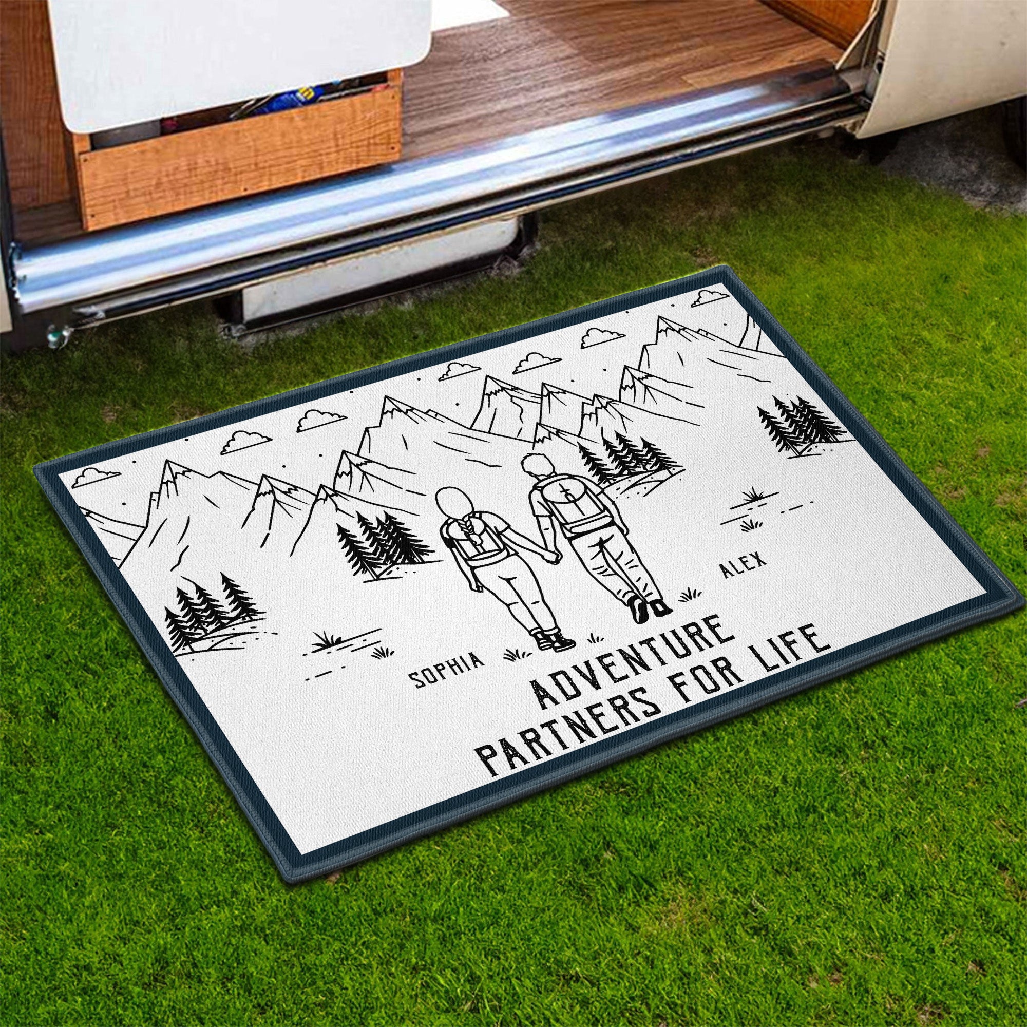 Adventure Partners For Life Camping Couple - Personalized Doormat
