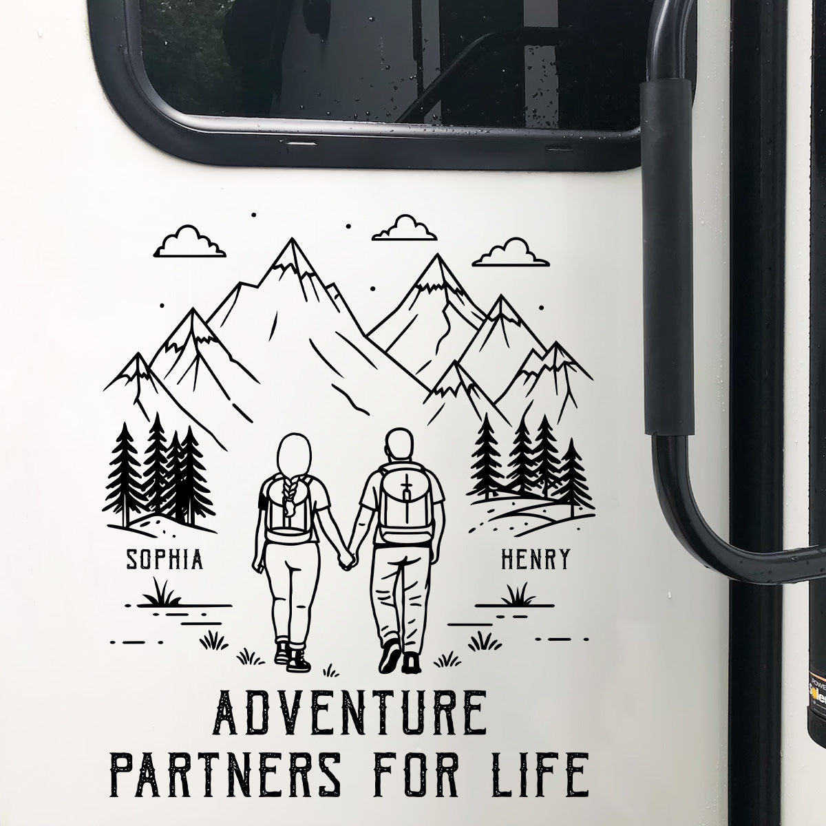 Adventure Partners For Life Camping Couple - Personalized RV Decal