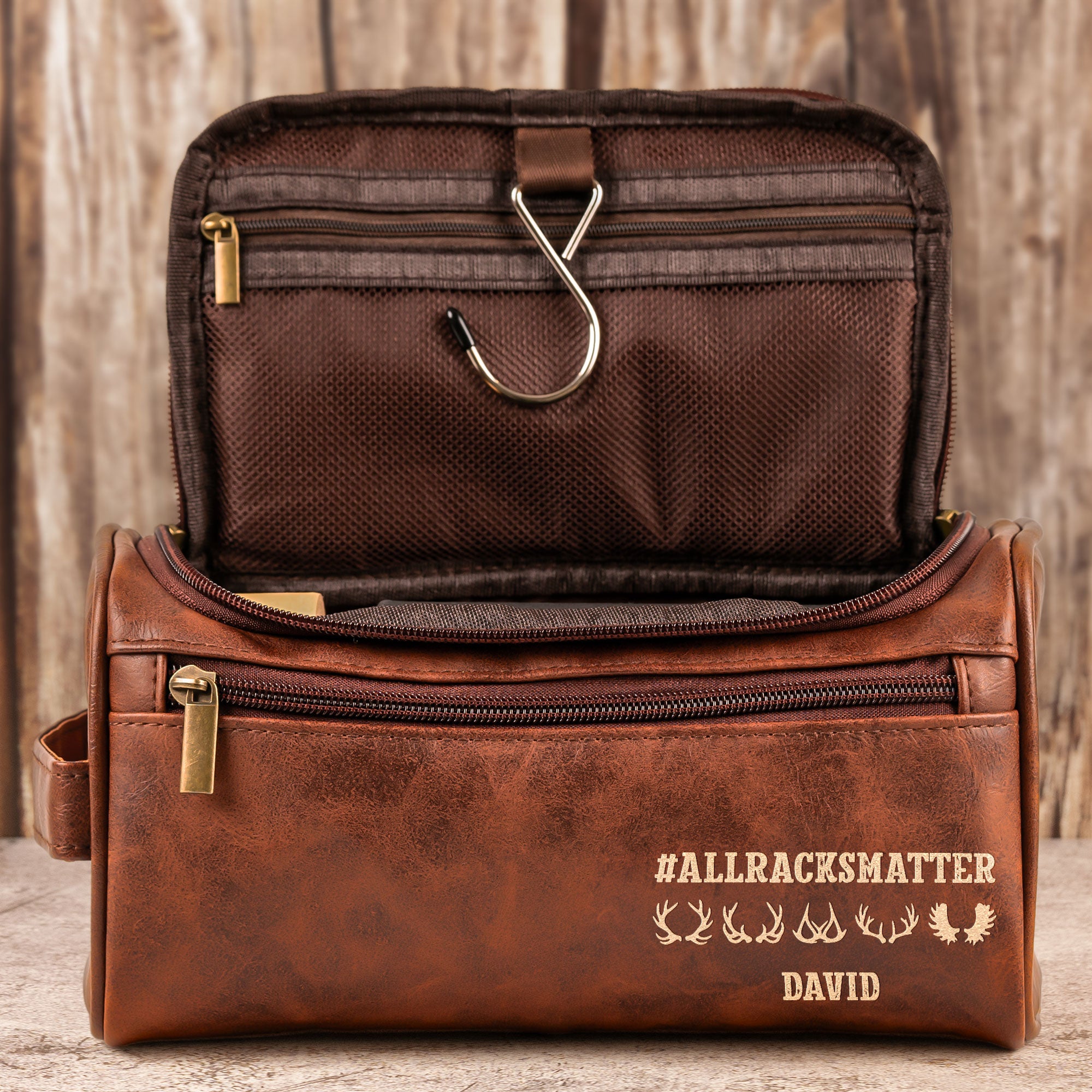 #AllRacksMatter - Personalized Leather Toiletry Bag