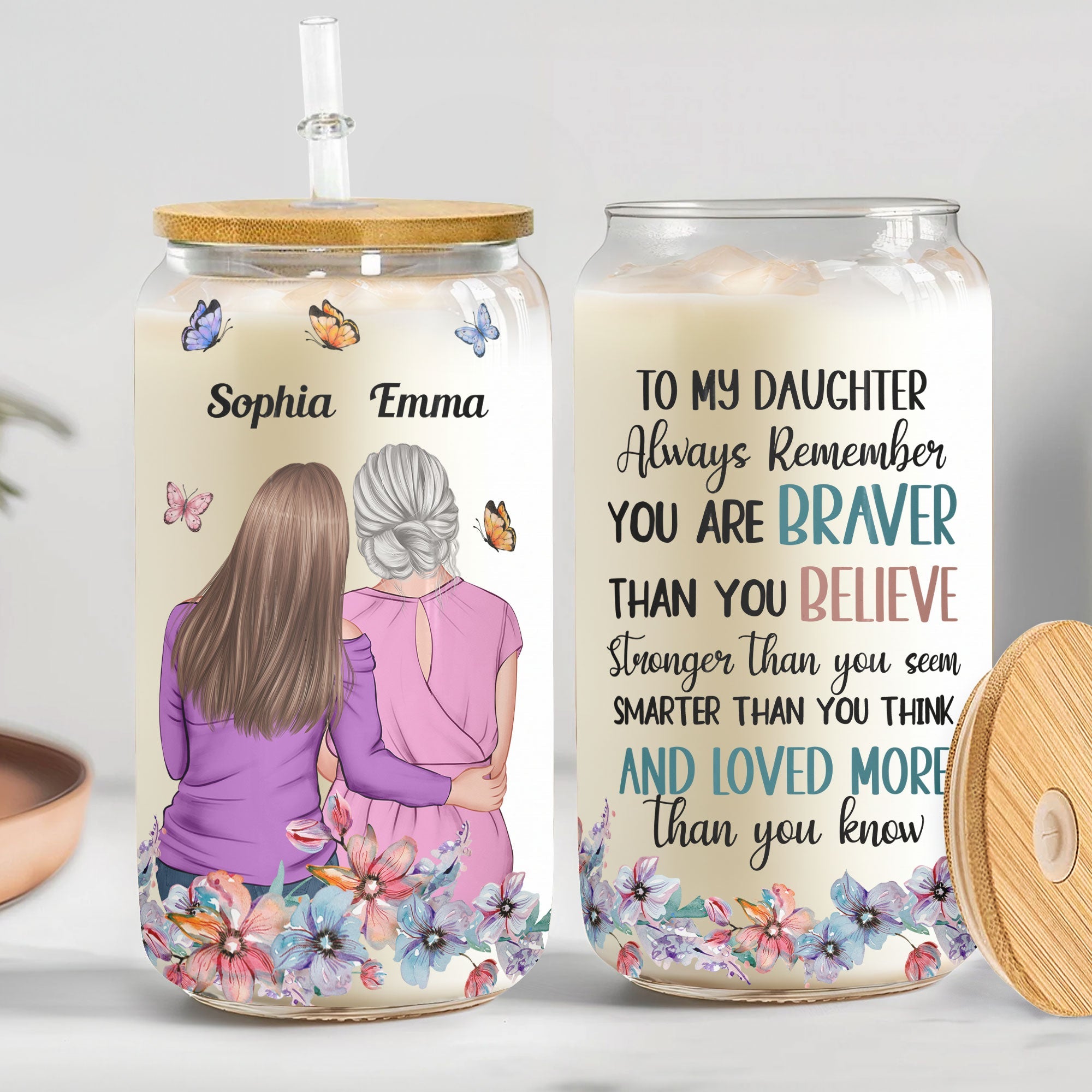 Always Remember You Are Braver - Personalized Clear Glass Cup