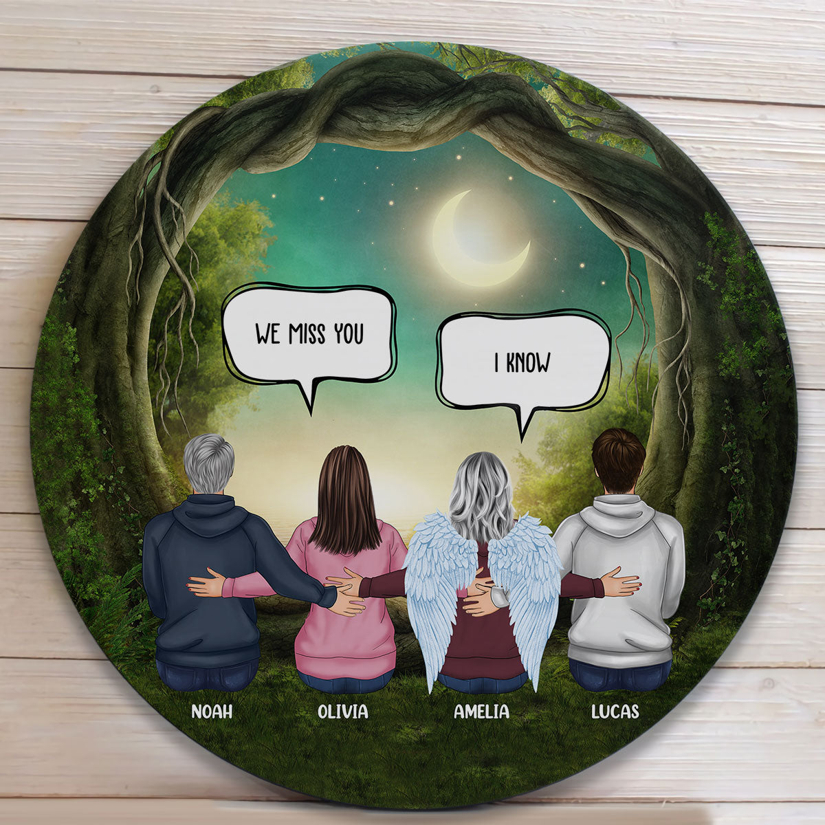Always With You - Personalized Round Wood Sign