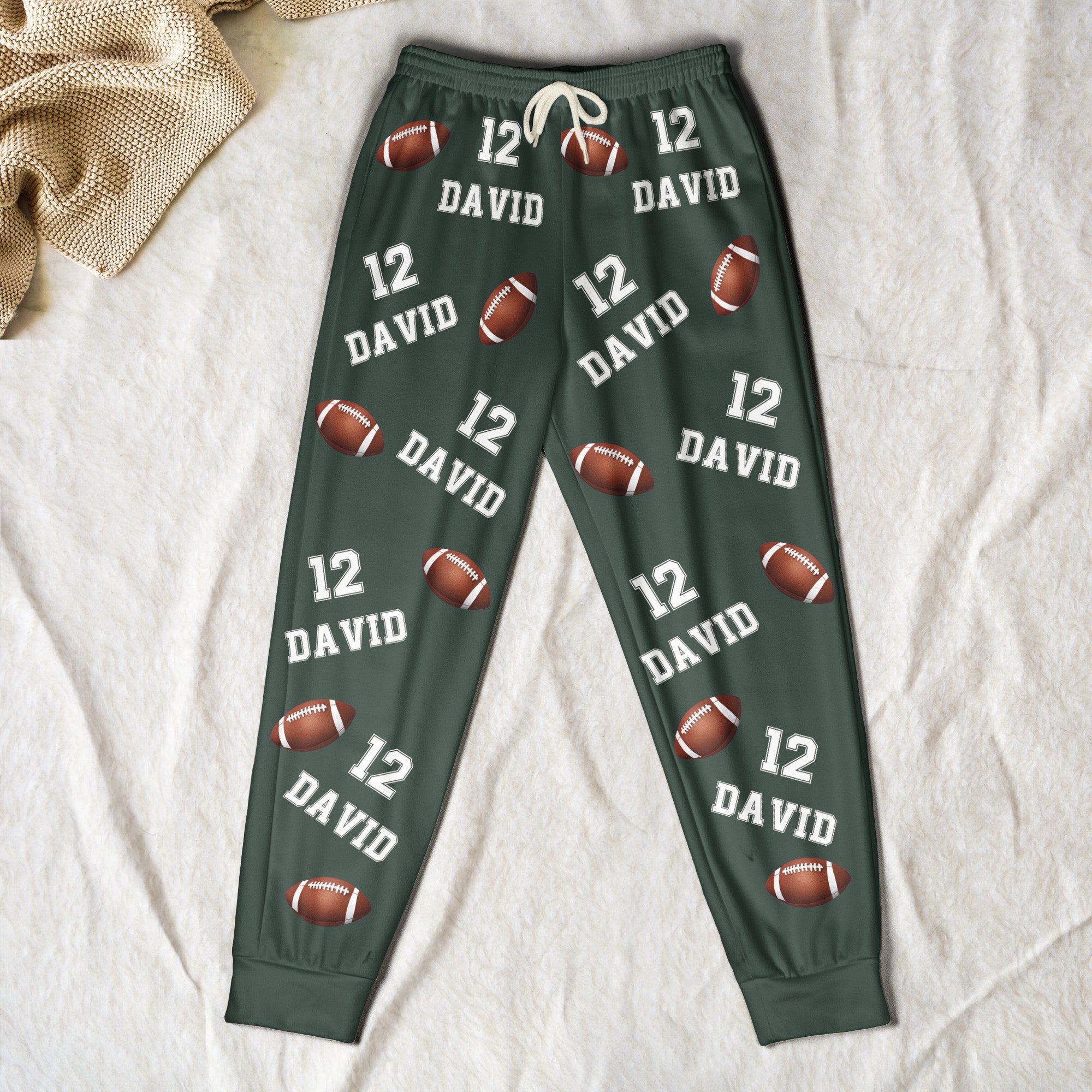 American Football Custom Name, Number - Personalized Sweatpants, Lounge Pants With Pockets, Custom Pajama Pants, Jogger Sweatpants, Gift For Son, Gift for Him
