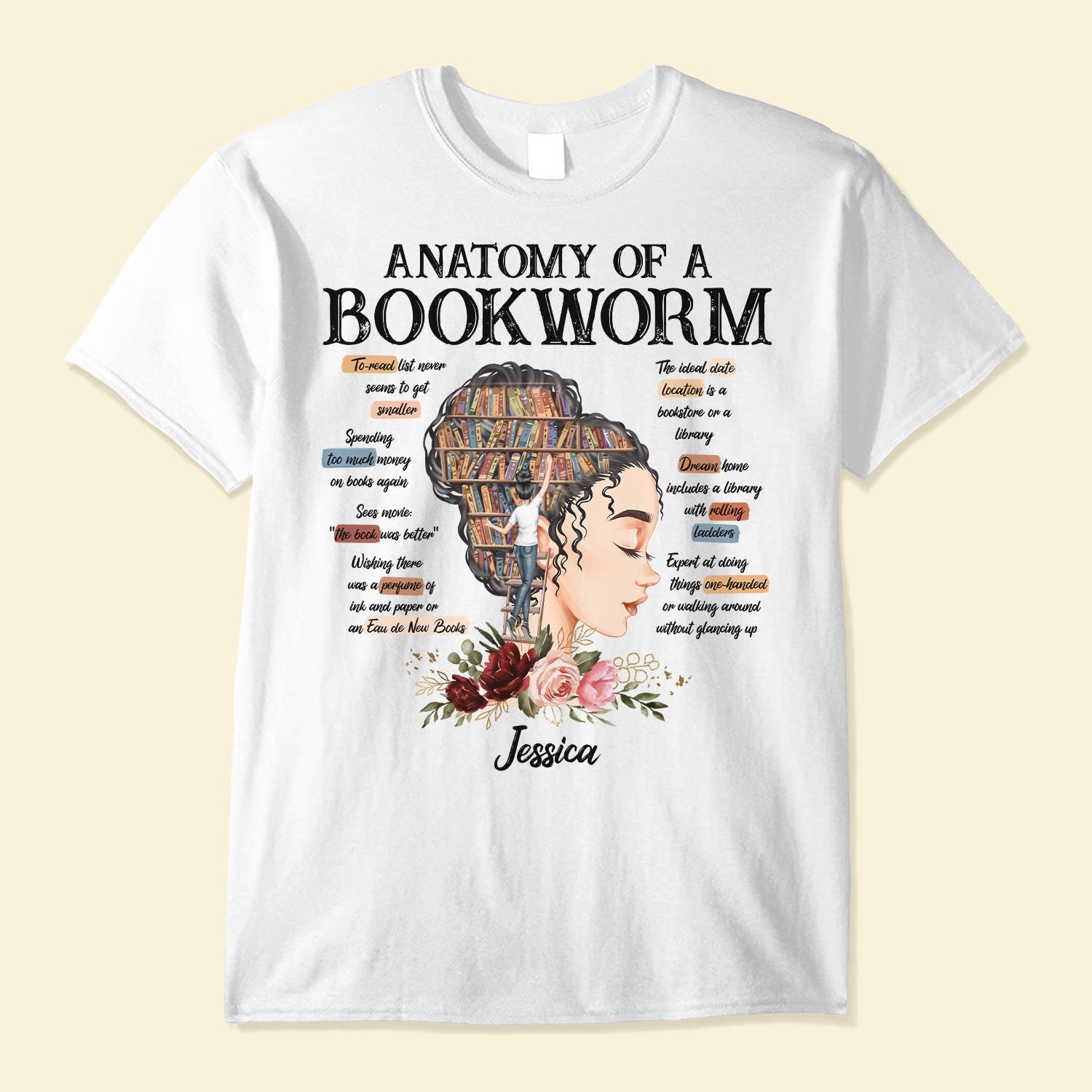 Anatomy Of A Bookworm - Personalized Shirt - Birthday, Funny Gift For Bookworm, Book Lovers, Reading Lovers