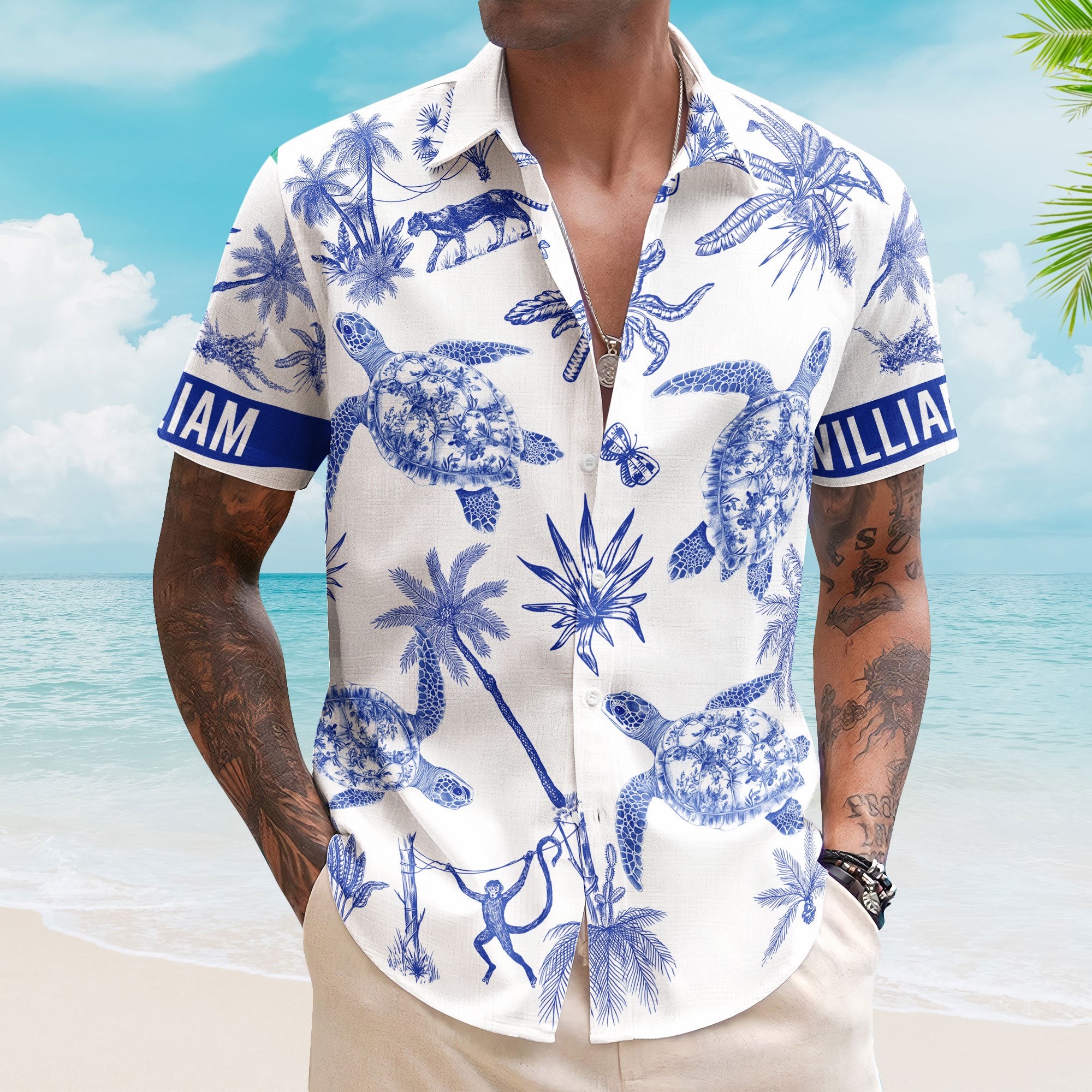 Animals Chinoiserie Toile De Jouy - Personalized Hawaiian Shirt
