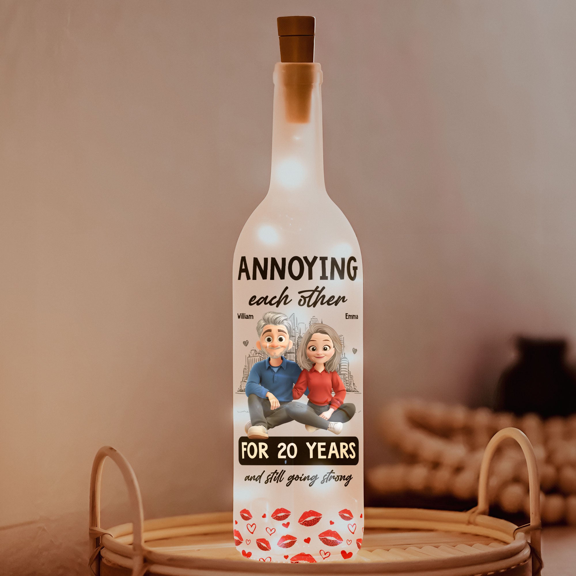 Annoying Each Other For Years And Still Going Strong - Personalized Bottle Lamp