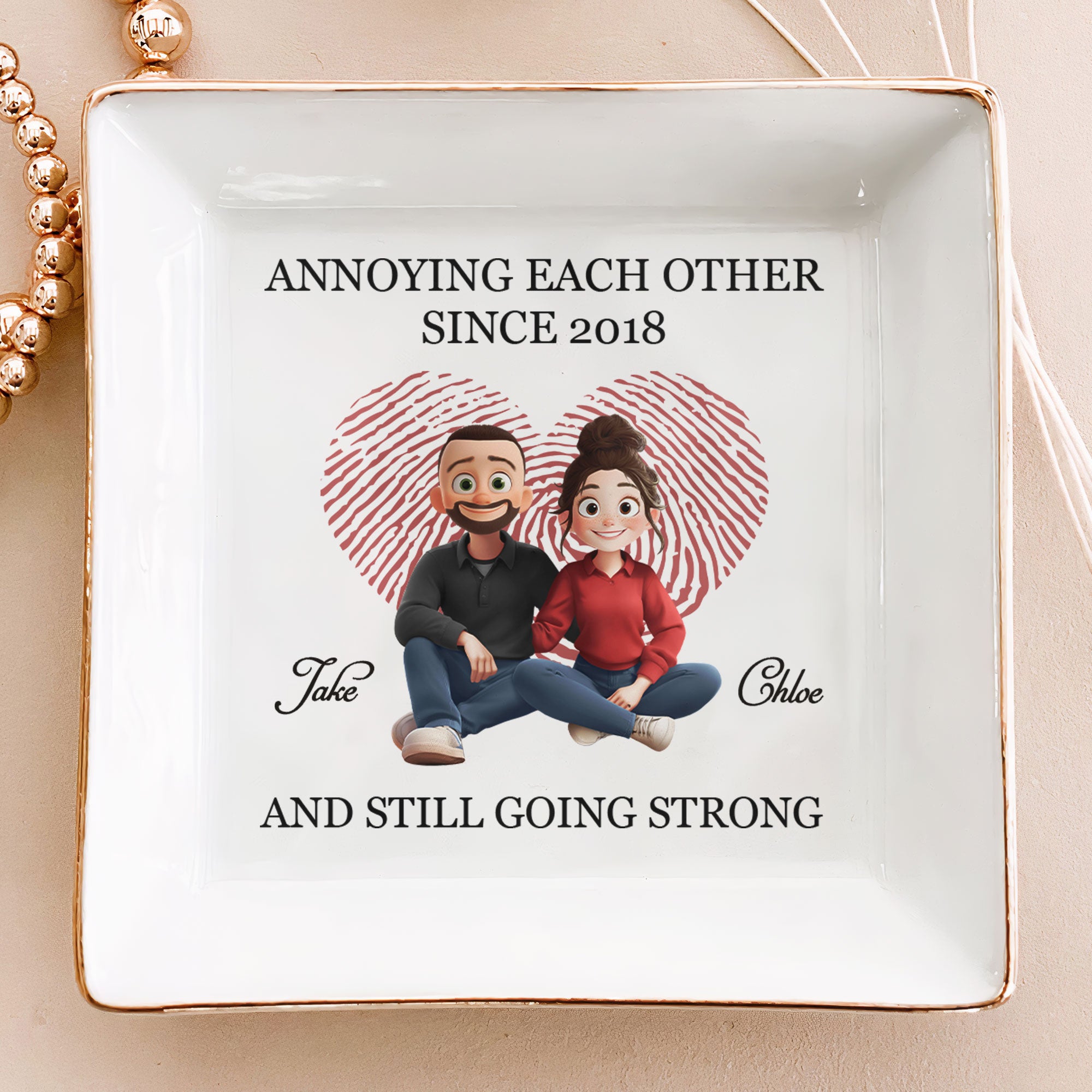 Annoying Each Other For Years Anniversary Custom Gift - Personalized Jewelry Dish