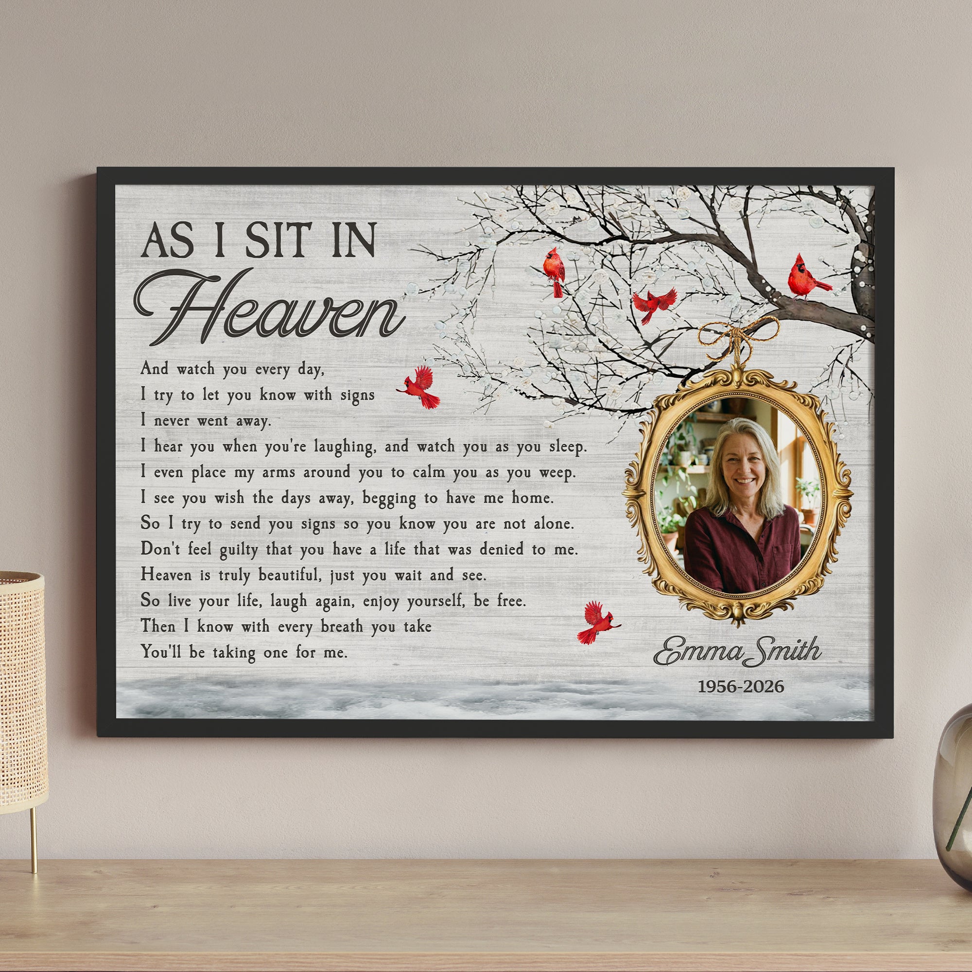 As I Sit In Heaven Memorial Gifts - Personalized Photo Poster/Canvas