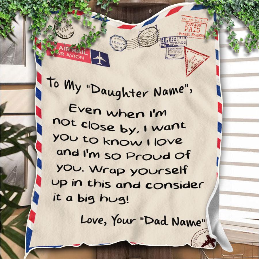 Custom Blanket Letter Personalized Name Dad To My Daughter Blanket - Gift For Daughter-A Loves Gift